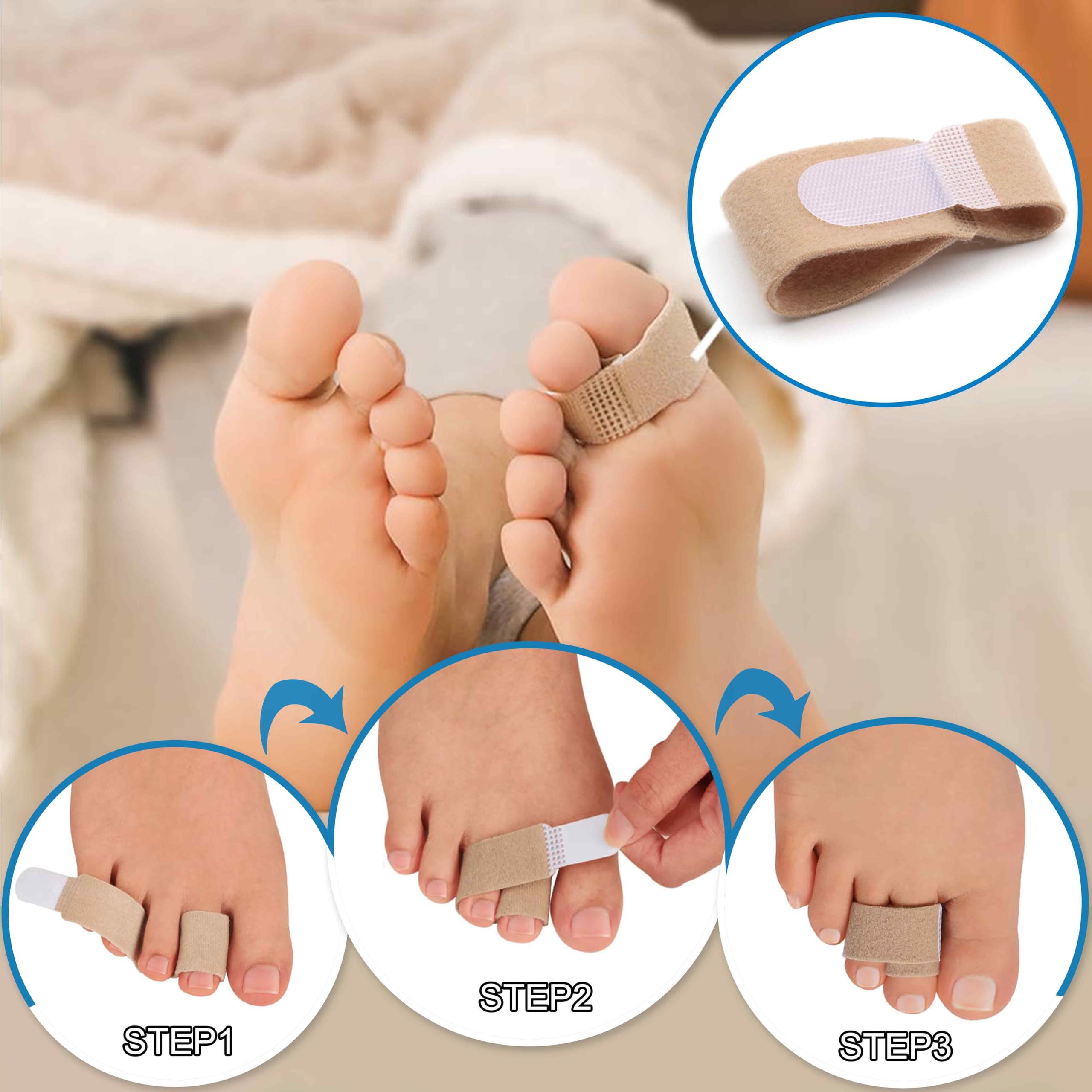 Corrector de Dedo Martillo, 8 pcs Férulas de Pie para Corregir Dedos Fracturados, Torcidos y Superpuestos, Incluye Vendajes Acolchados para Mayor Comodidad, ¡Mejora la Apariencia de tus Pies!