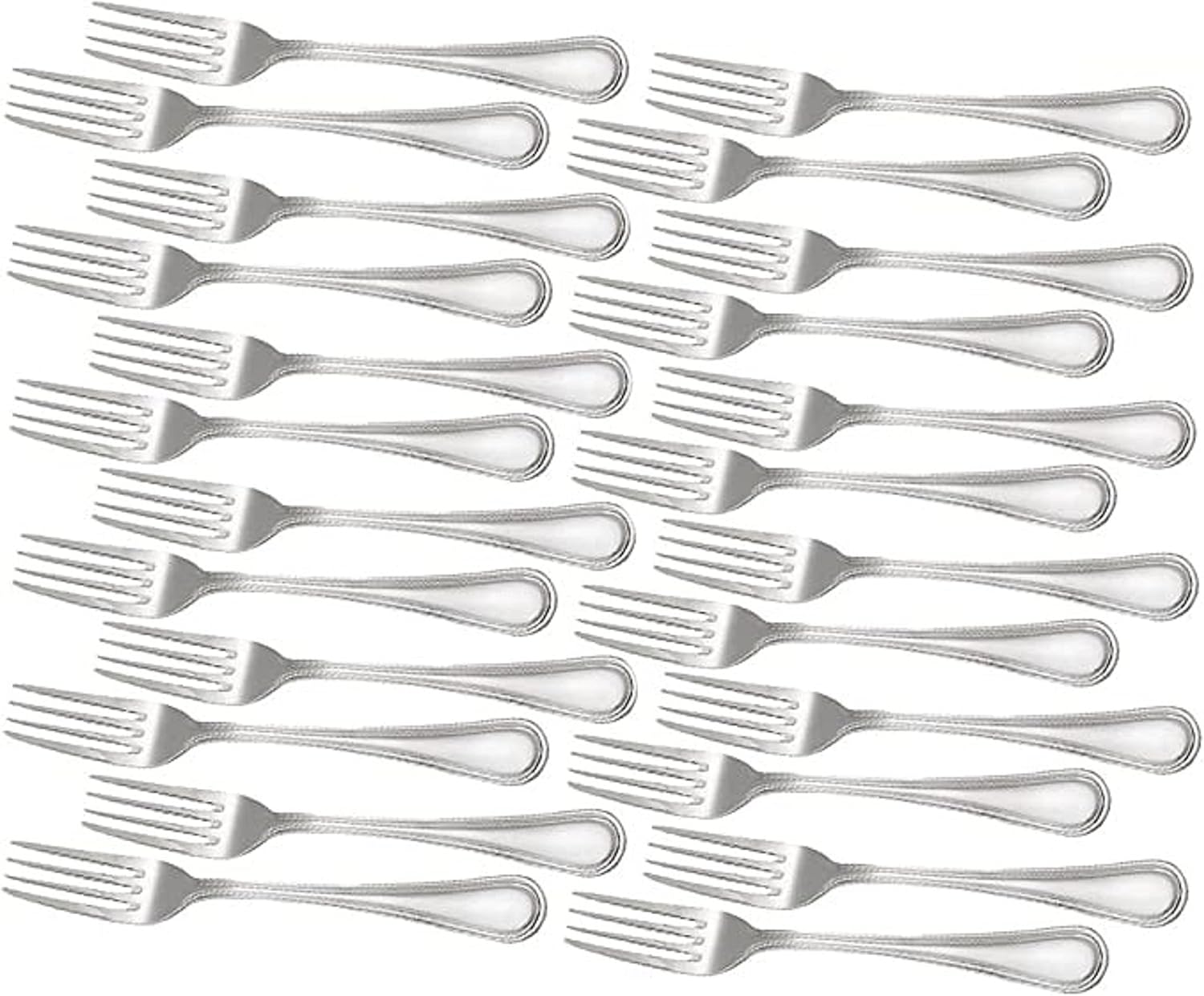 TrueCraftware- Atlantic Stainless Steel Salad Fork Set of 24- Stainless Steel Flatware Silverware Cutlery Kitchen Tableware Set for Home Restaurant Flatware Forks Silverware Salad Fork Cake Dessert