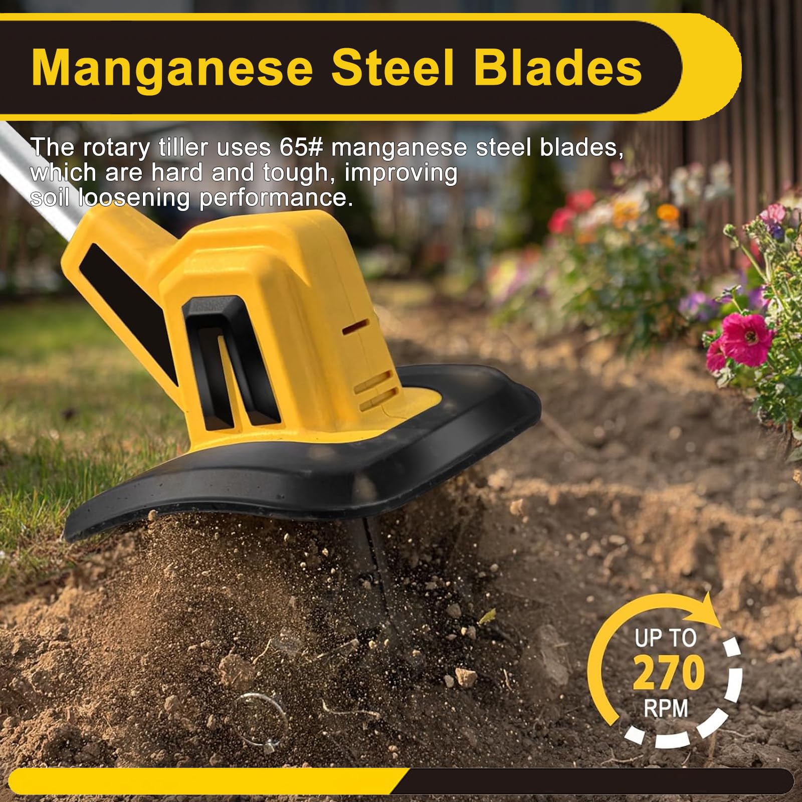 Motobineuse éLectrique sans Fil, Motobineuse Largeur De Travail 22 Cm, Profondeur 16 Cm