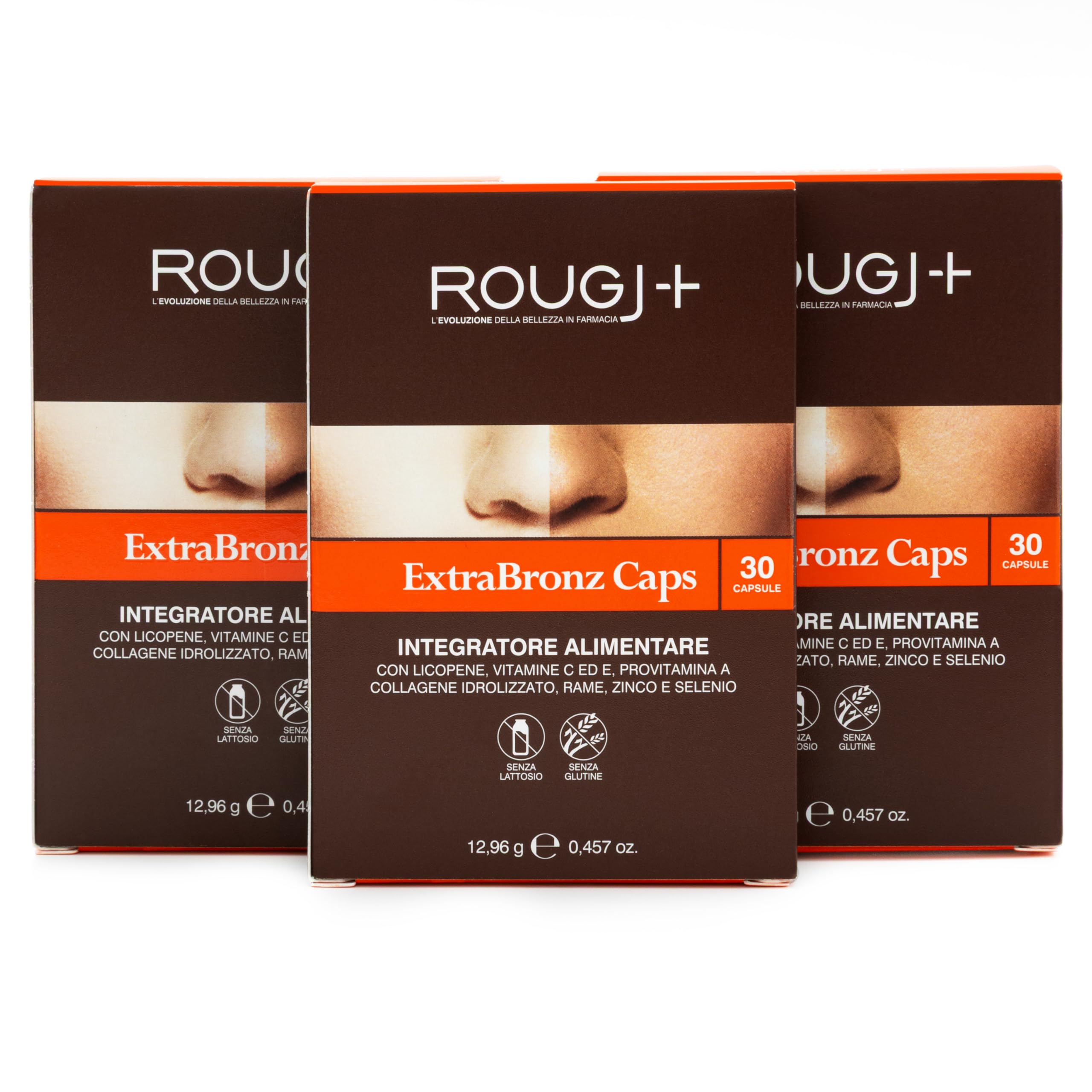 Rougj Capsule Betacarotene per Abbronzatura Forte - Integratori per Abbronzatura con Vitamina A - Integratore Abbronzatura 90 Capsule, una al Giorno ExtraBronz Caps - Made in Italy