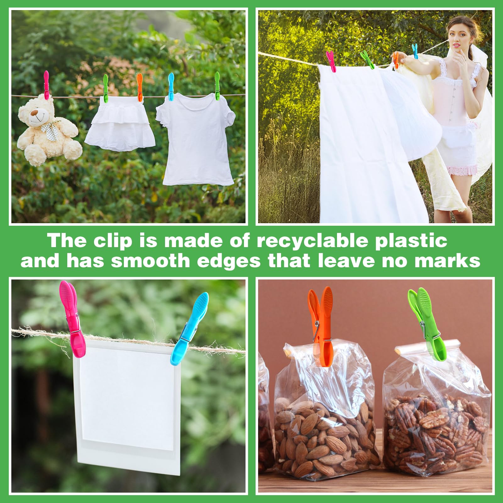 Lot de 60 pinces à linge antidérapantes, pinces à linge multicolores en plastique, pinces robustes, clips stables, idéales pour les chaussettes, les s | Leroy Merlin