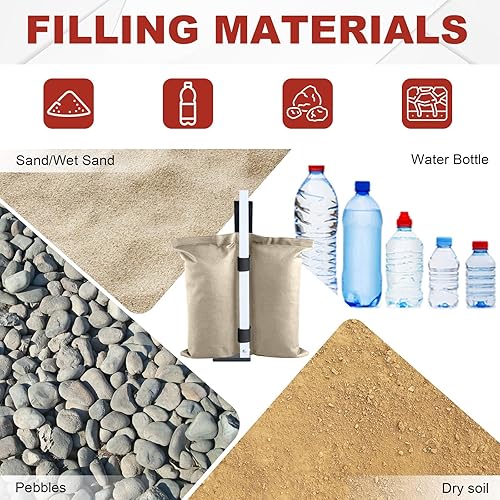 Miniatura 57 de ABCCANOPY - Bolsas de arena para toldos, paquete de 4 unidades (borgoña)