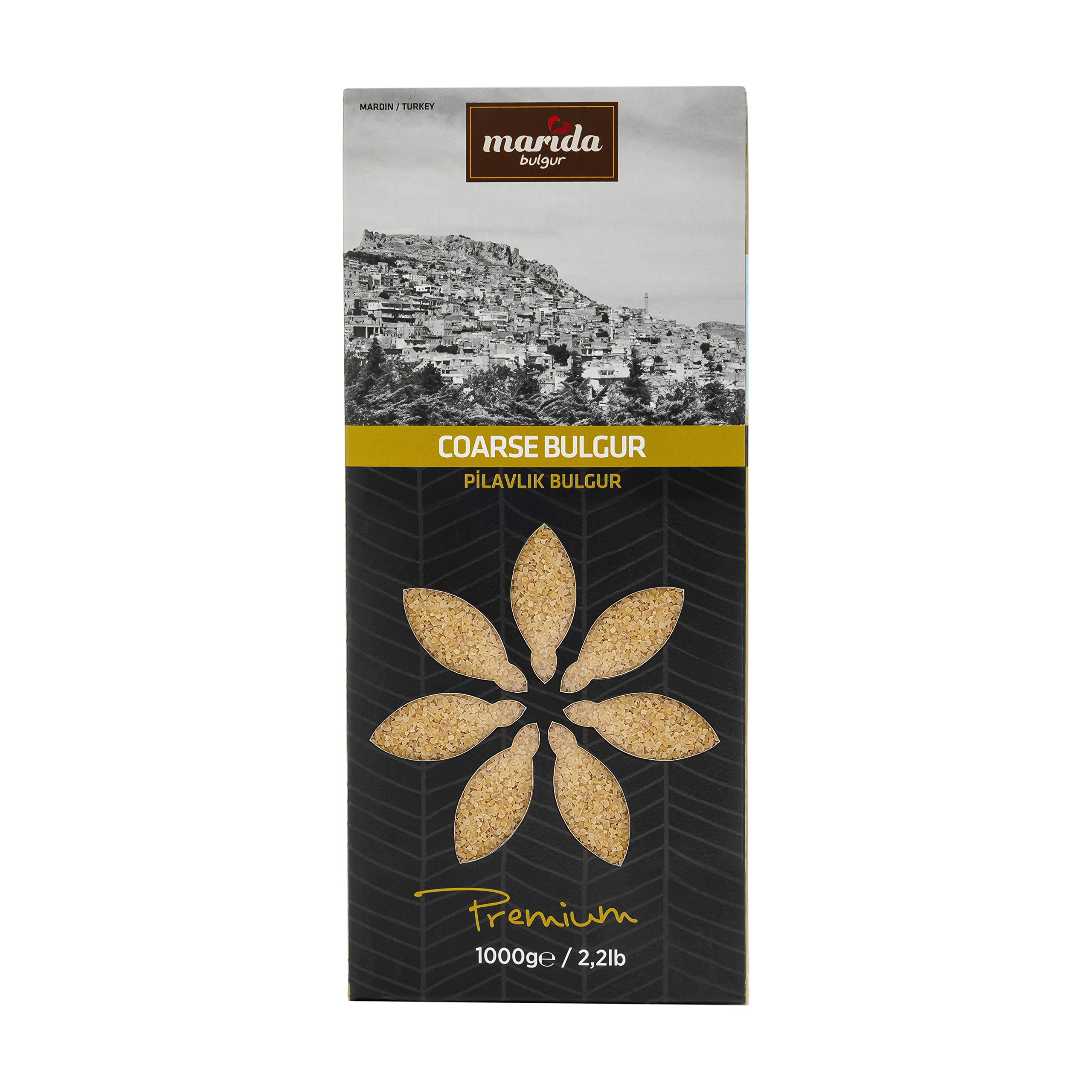 maridaCoarse Premium Bulgur I 2.2 lb I Natural, Non-GMO, Healthy and Tasty I Bulgur Wheat I Great For Pilafs, Side Dishes