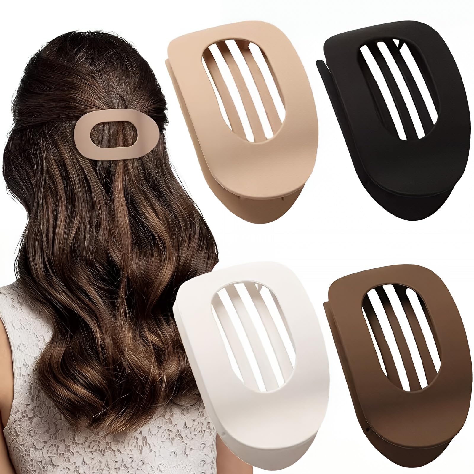 Flat Hair Claw Clips for Women Curved Design French Hair Clip
