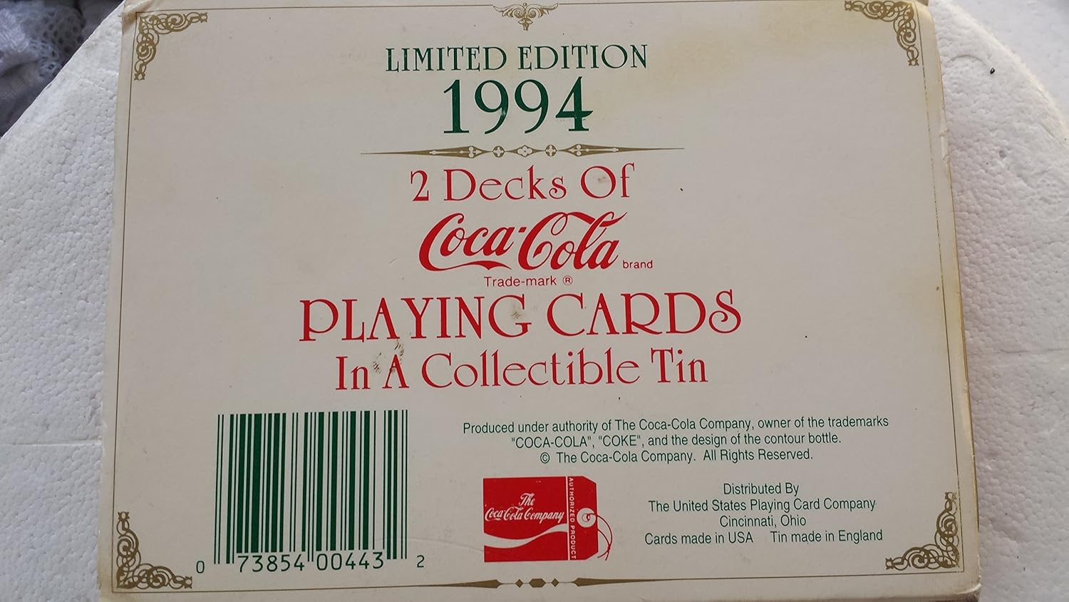 1994 Coca Cola Nostalgia Playing Cards