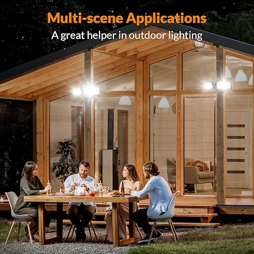 Miniatura 8 de Lepower Reflector LED de 3000 lm para exteriores de seguridad controlada por interruptor de 28 vatios con 2 cabezales ajustables 5500 K Negro,