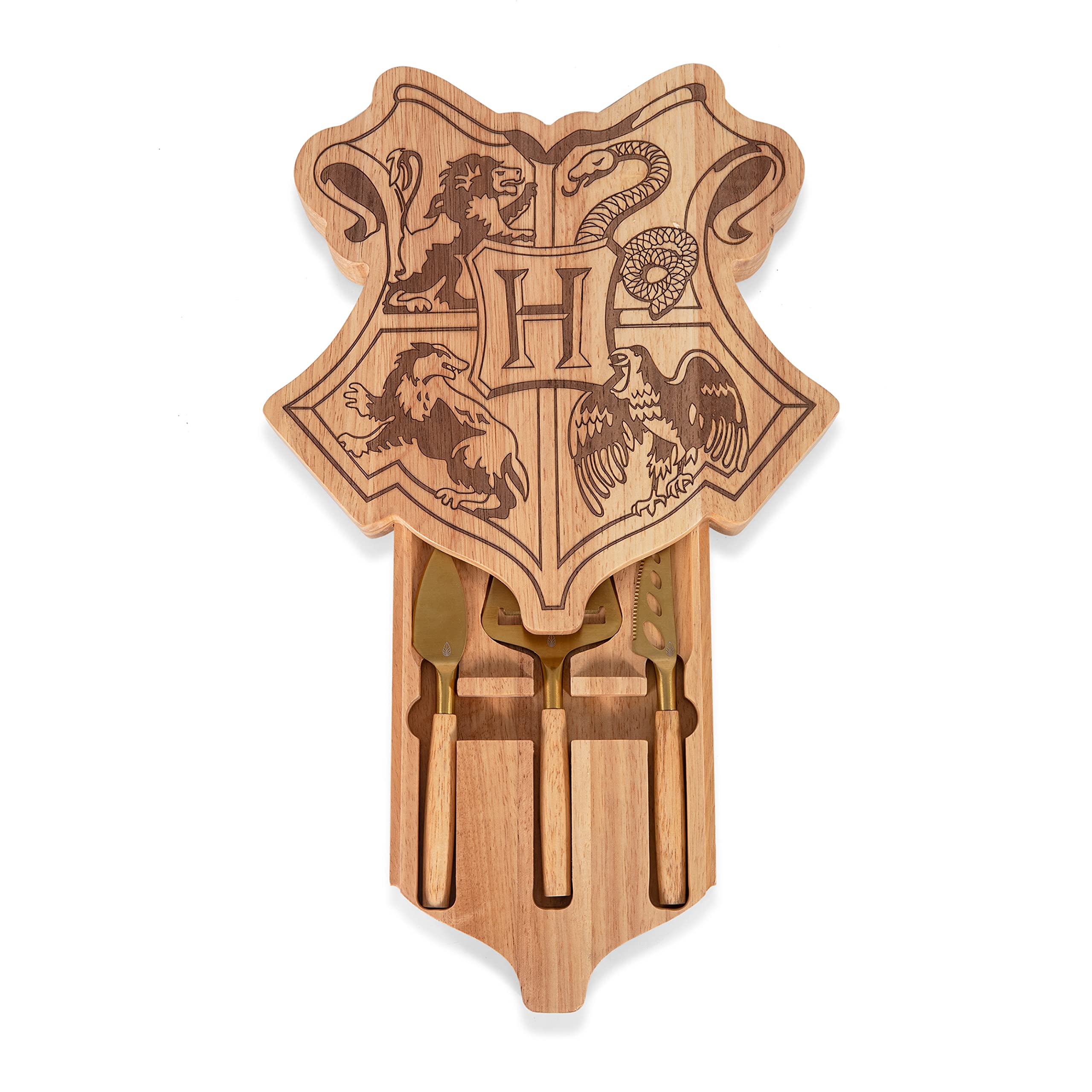 PICNIC TIME Service à fromage avec outils, charcuterie, planche de service, 11,75 x 11,6 x 1,65, Harry Potter Poudlard – Parawood