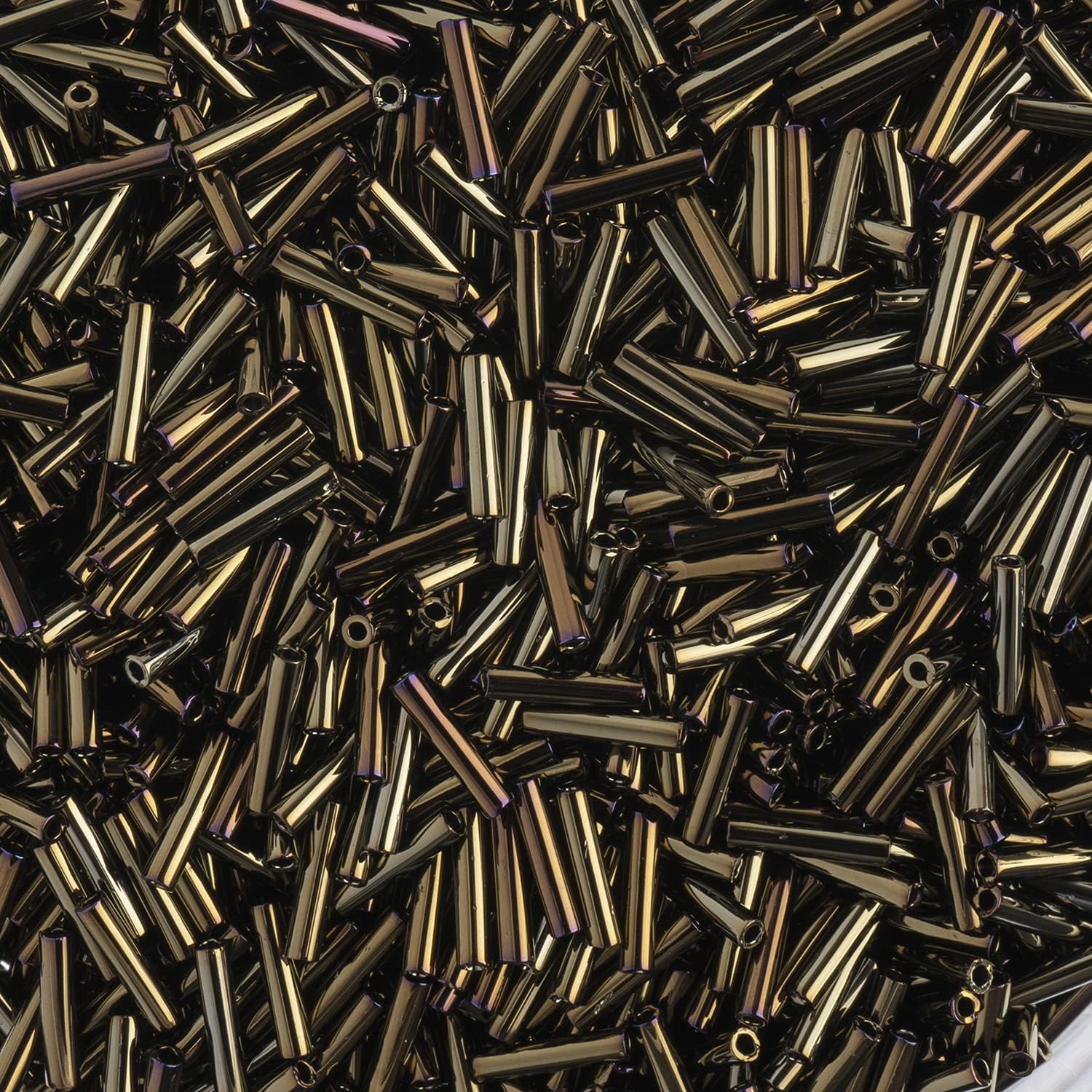 Miyuki Slender Bugle 1.3x6mm Brown Opaque Iris SLB458 250Gms Bulk Bag of Japanese Glass Beads