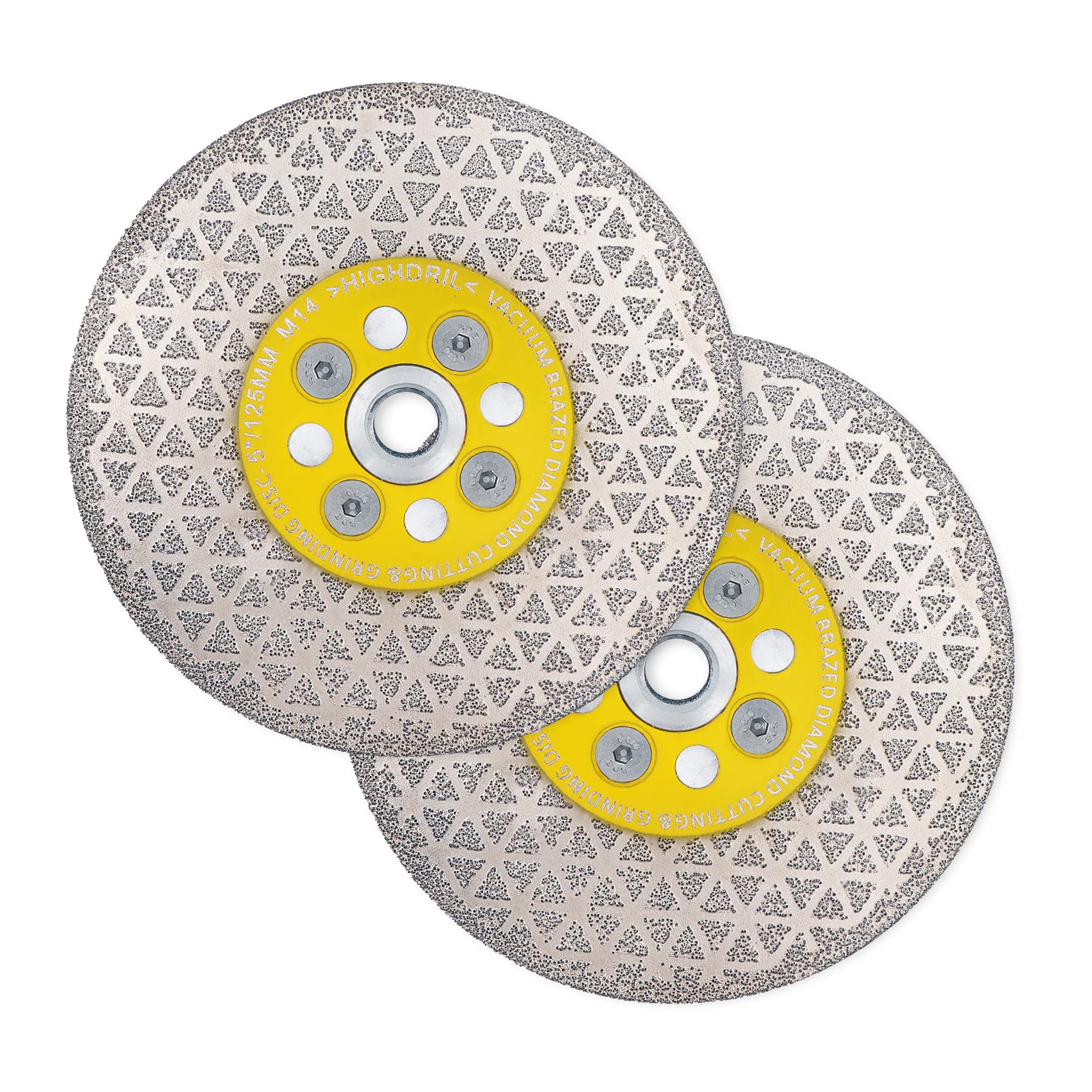 HIGHDRIL Disco Diamante para Porcelanico - 125mm x M14 Soldadura al Vacío Disco de Corte y Desbaste para Mármol Granito Hormigón Cerámica Porcelánico
