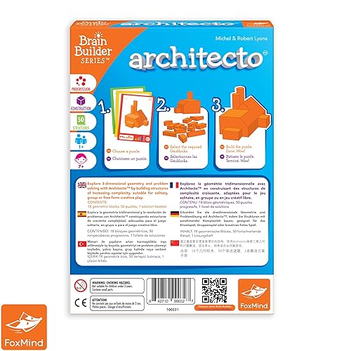 Miniatura 4 de Foxmind Juegos Arquitecto Spatial Logic and Destreity Diversión inteligente con estructuras 50 rompecabezas inteligentes para trabajar 6 niveles de