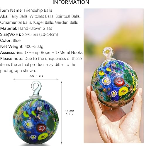 Miniatura 4 de QFkris Adornos de vidrio soplado a mano de 4 pulgadas, adornos de Navidad de vidrio, bolas de amistad para árbol de Navidad, colgar jardines,