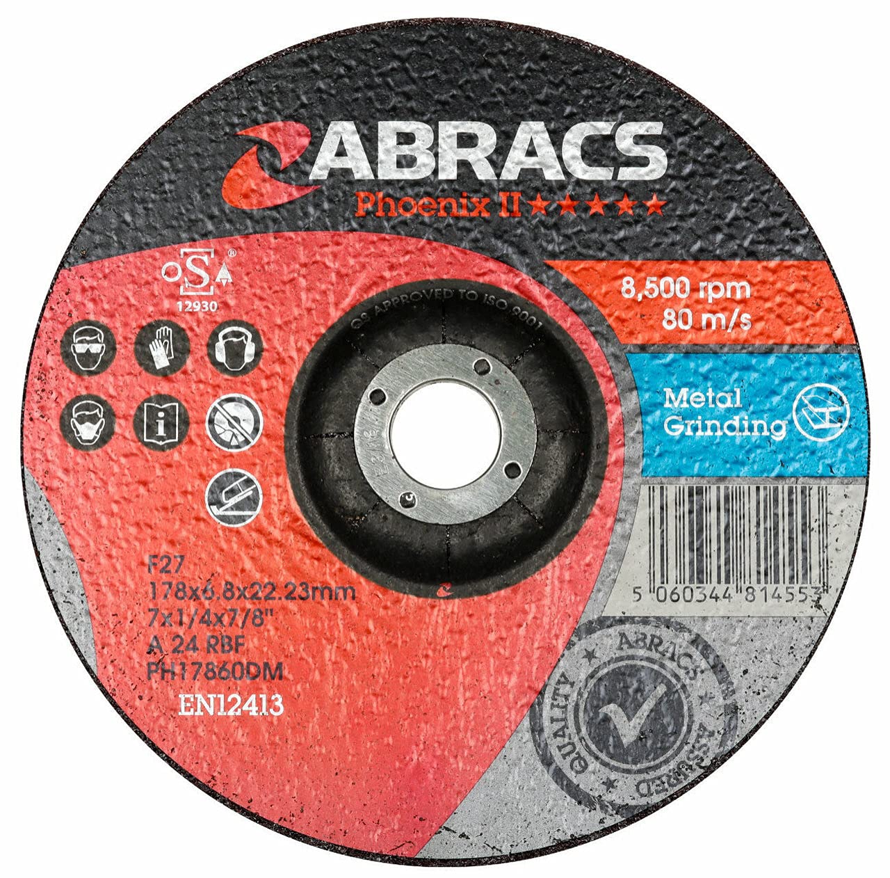 B&Q -  Ph17860Dm Phoenix Ii Dpc Metal Grinding Disc178mm X 6mm X 22mm