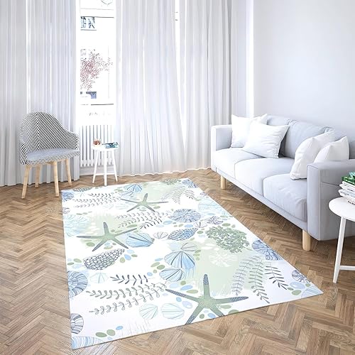 Miniatura 3 de Alfombra náutica de área costera del océano, antideslizante para interiores, alfombra suave antideslizante para adolescentes, niñas, niños,