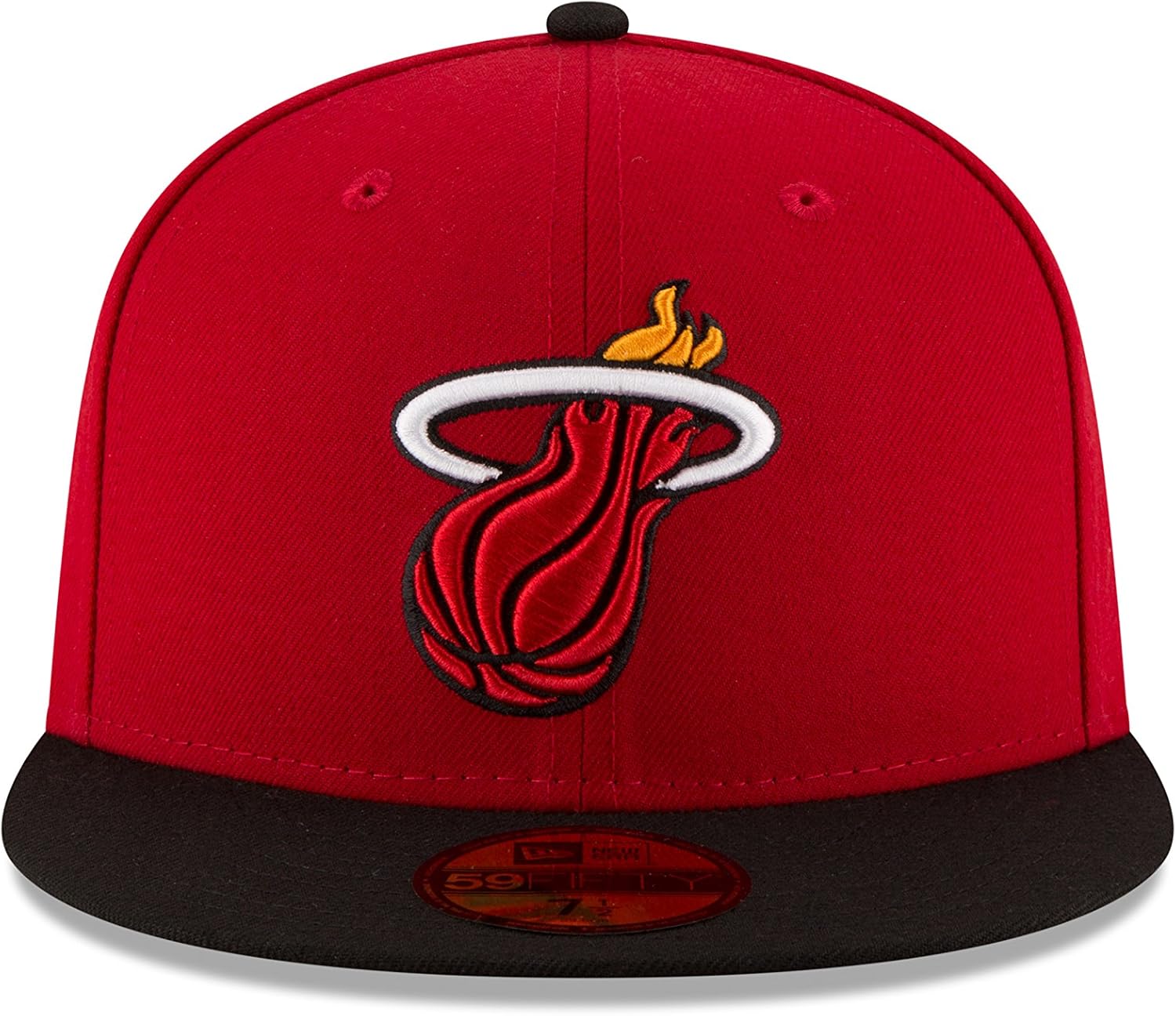 New Era NBA Miami Heat Men's 2-Tone 59FIFTY Fitted Cap, 7.125, Scarlet