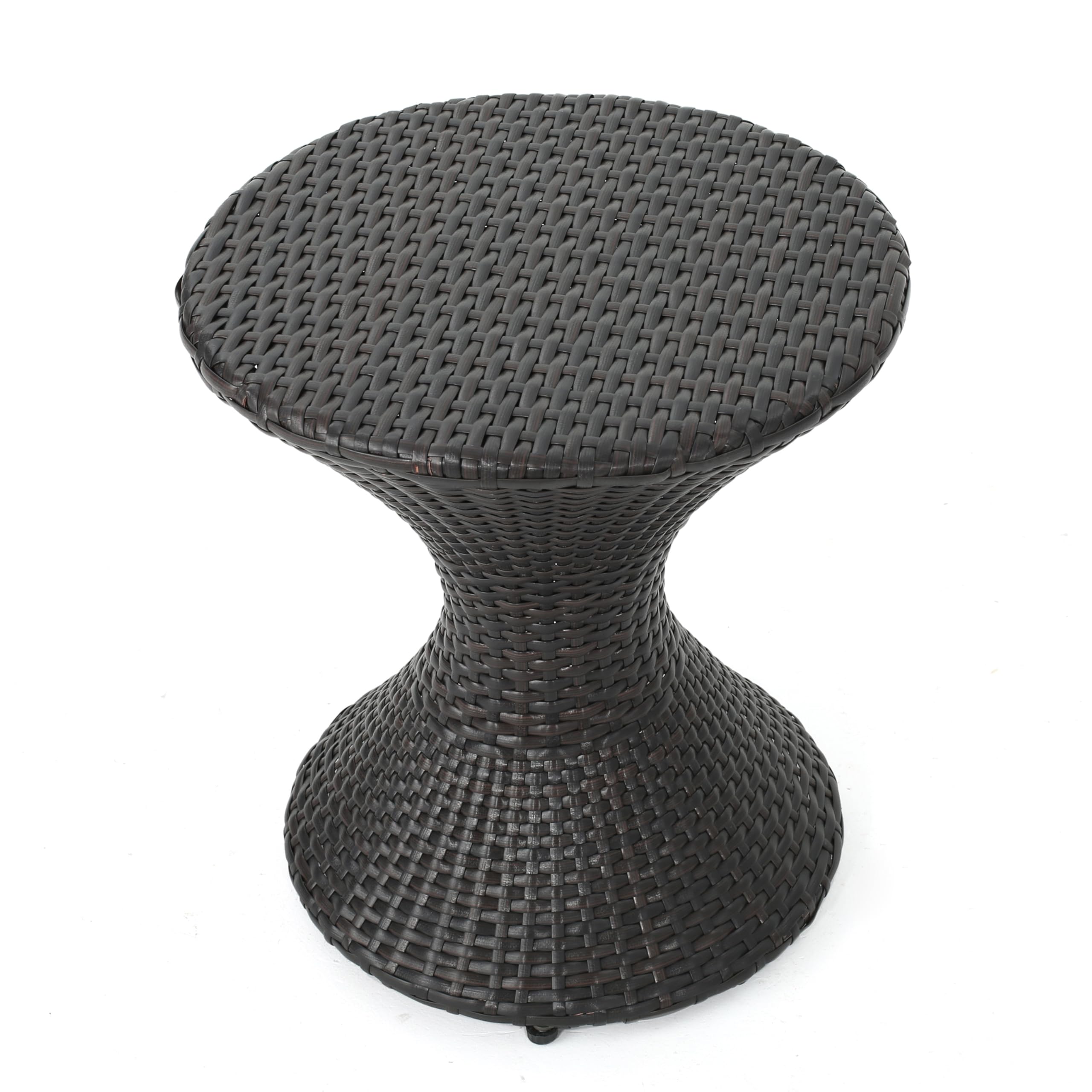 Tavolino da esterno a clessidra, tavolino in vimini in rattan for uso patio