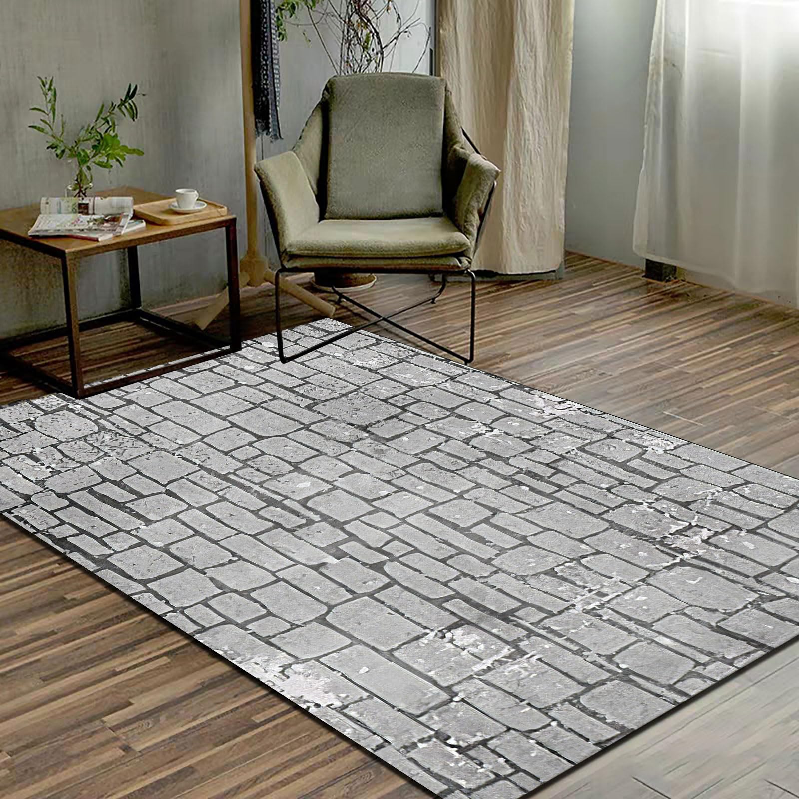 Tapis lavable antidérapant 200x290 pour un salon moderne et sécurisé