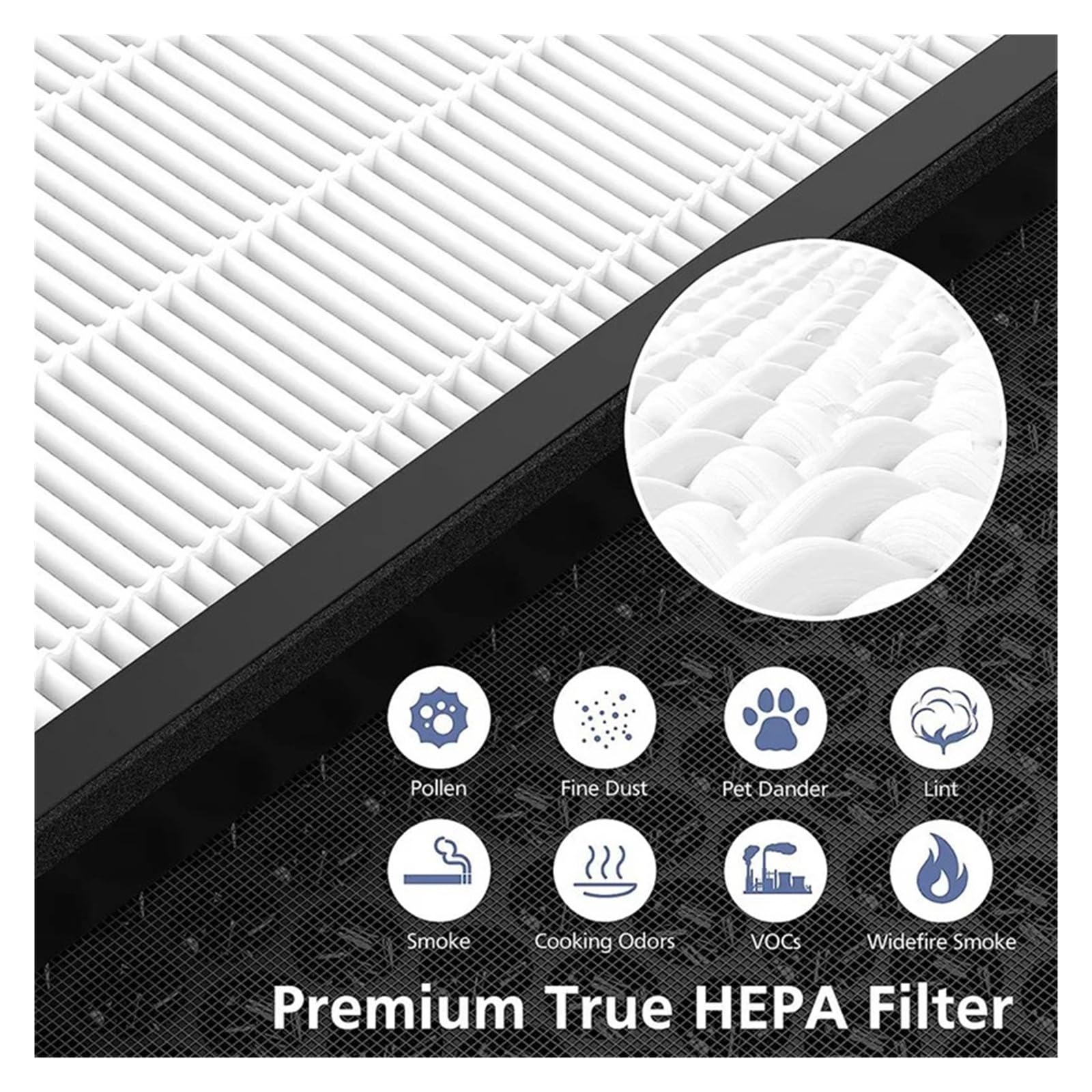 JMOUQZYJ Hepa Filter for LEVOIT Vital 100S Air Purifier, High-Efficiency Activated Carbon Pre-Filter, Vital 100S-RF(2 Pack)