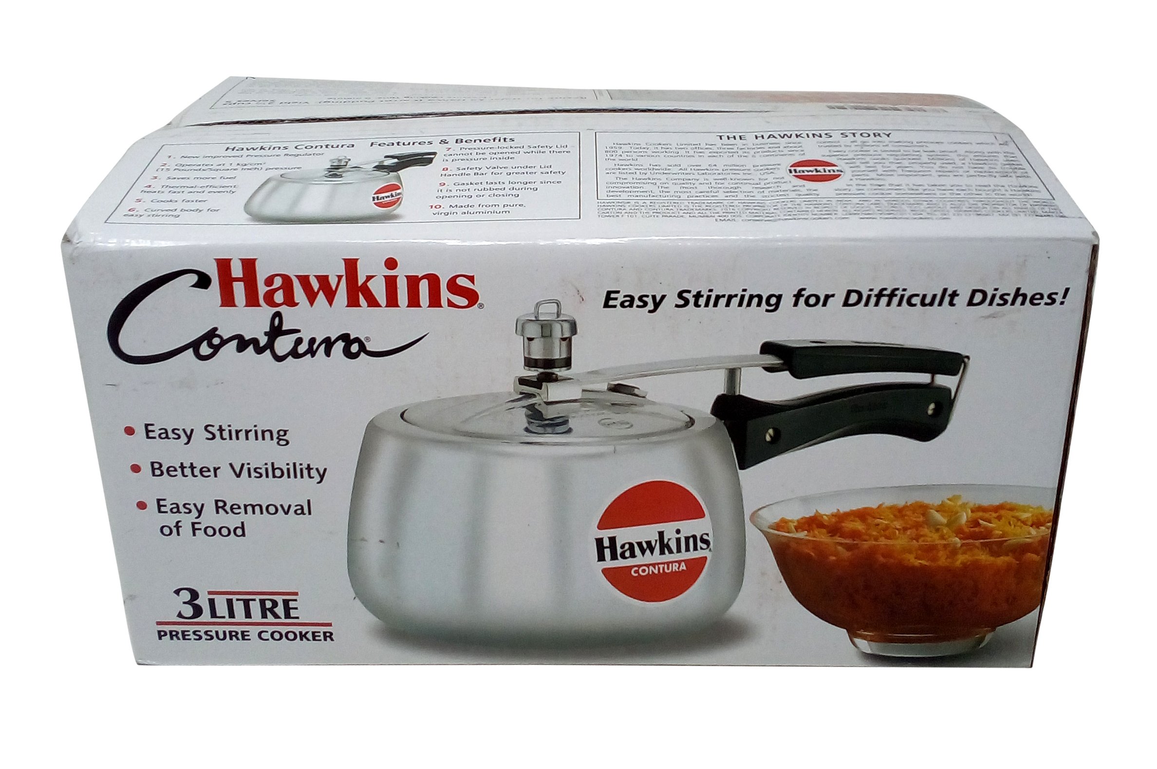Hawkins Contura Inner Lid Pressure Cooker Litre Silver Hc30