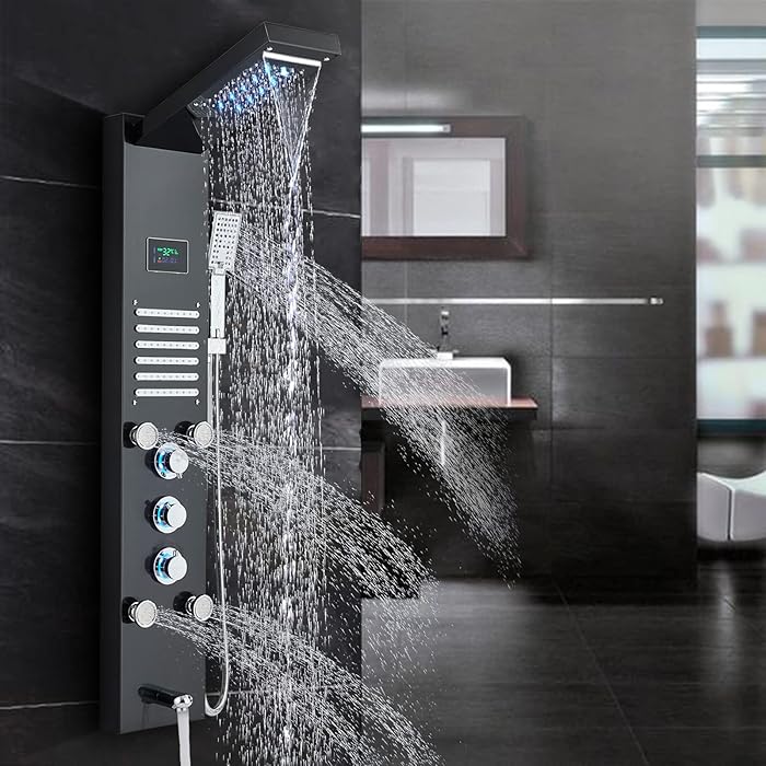 Buy FUZ LED Shower Panel Tower System,6Function Shower Panel System