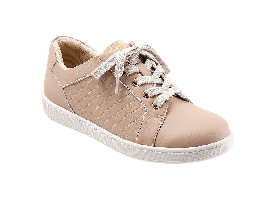 Trotters Adore (Ivory Leather/Ivory Suede Veg) Women's Shoes INTERNATIONAL SHIPPING