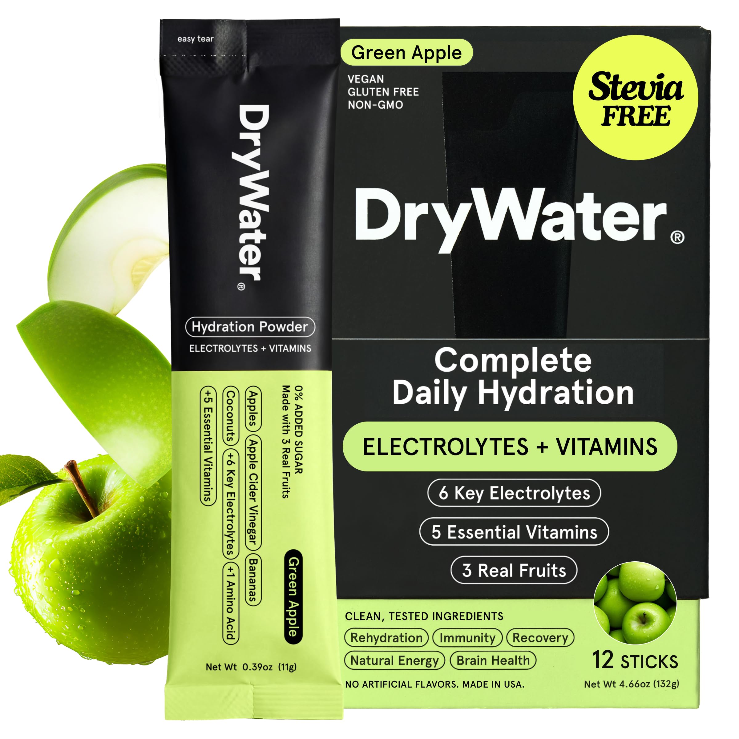 DryWater Electrolytes + Vitamins Hydration Packets, Mixed Berry 12 Pack — Amazon image 10