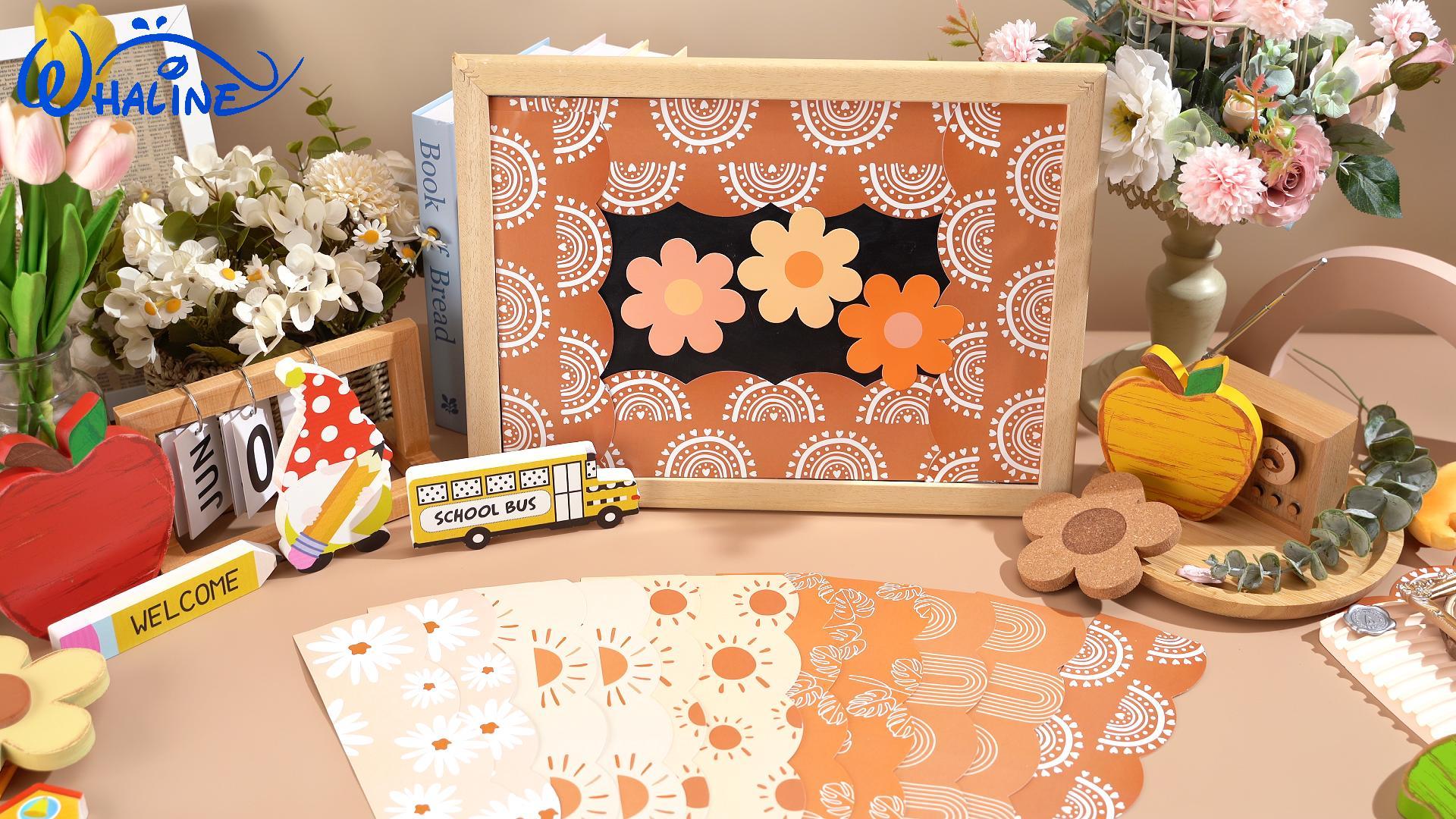 SICOHOME Bordure Boho, 48 adesivi per bordi per bollettini