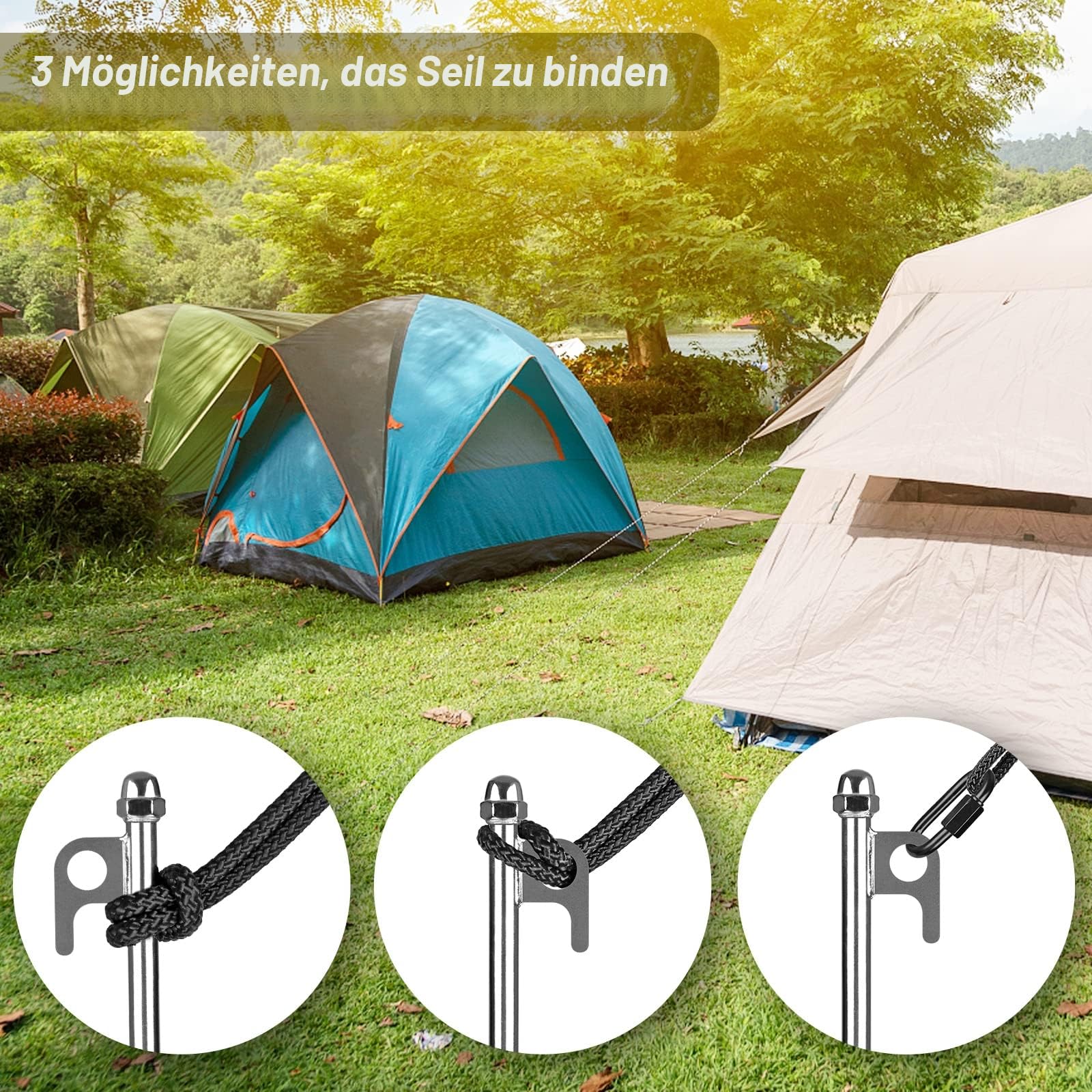 30,5 cm Bodenanker, 4 Stück robuste Zeltheringe, wiederverwendbar, für Campingzelte, Trampoline, Schuppen, Schaukelsets, Sicherung von Tieren