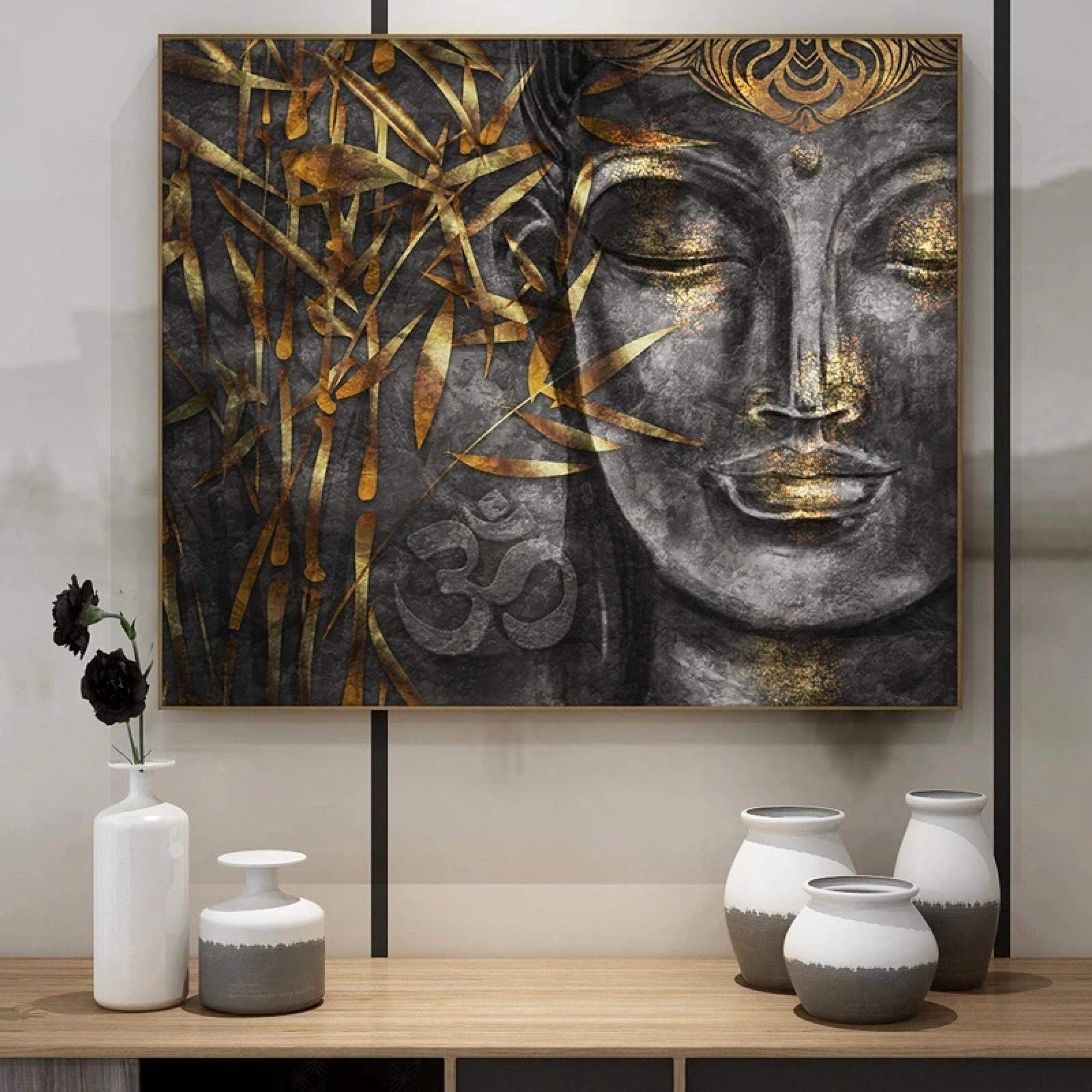 Amazon.com: Posters Prints Wall Art Abstract Buddhism Canvas Painting  Buddhist Mood Pictures for Living Room Home Buddha Decoration  70x80cm(28x32in) Frameless : Everything Else