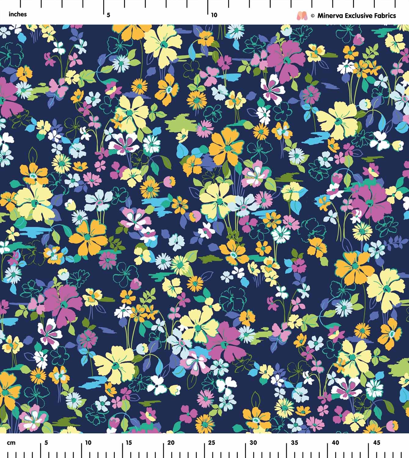 Minerva Tela exclusiva Garden Gleam con estampado de flores, para confección de ropa y confección, por metro