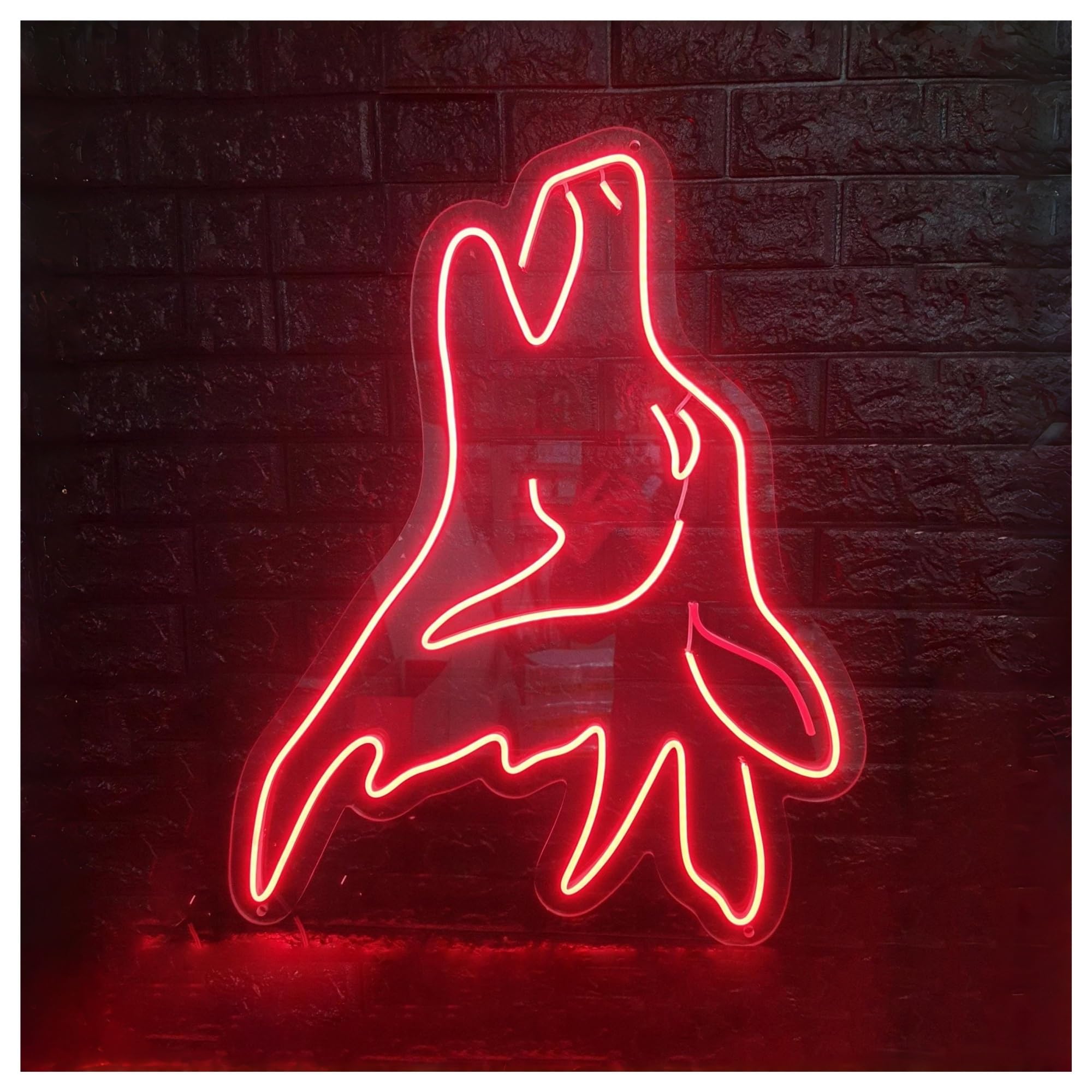 SHOUXI Sign Lamp Howling Wolf Neon Sign, Suitable for Studio Man Cave Decor with Brightness Adjustable 33cmx48cm