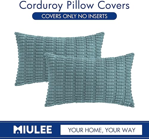 Vista 172 de MIULEE Pack of 2 Orange Corduroy Decorative Pillow Covers 20x20 Inch Soft Boho Striped Throw Pillow Covers Modern Farmhouse Home Decor for Halloween