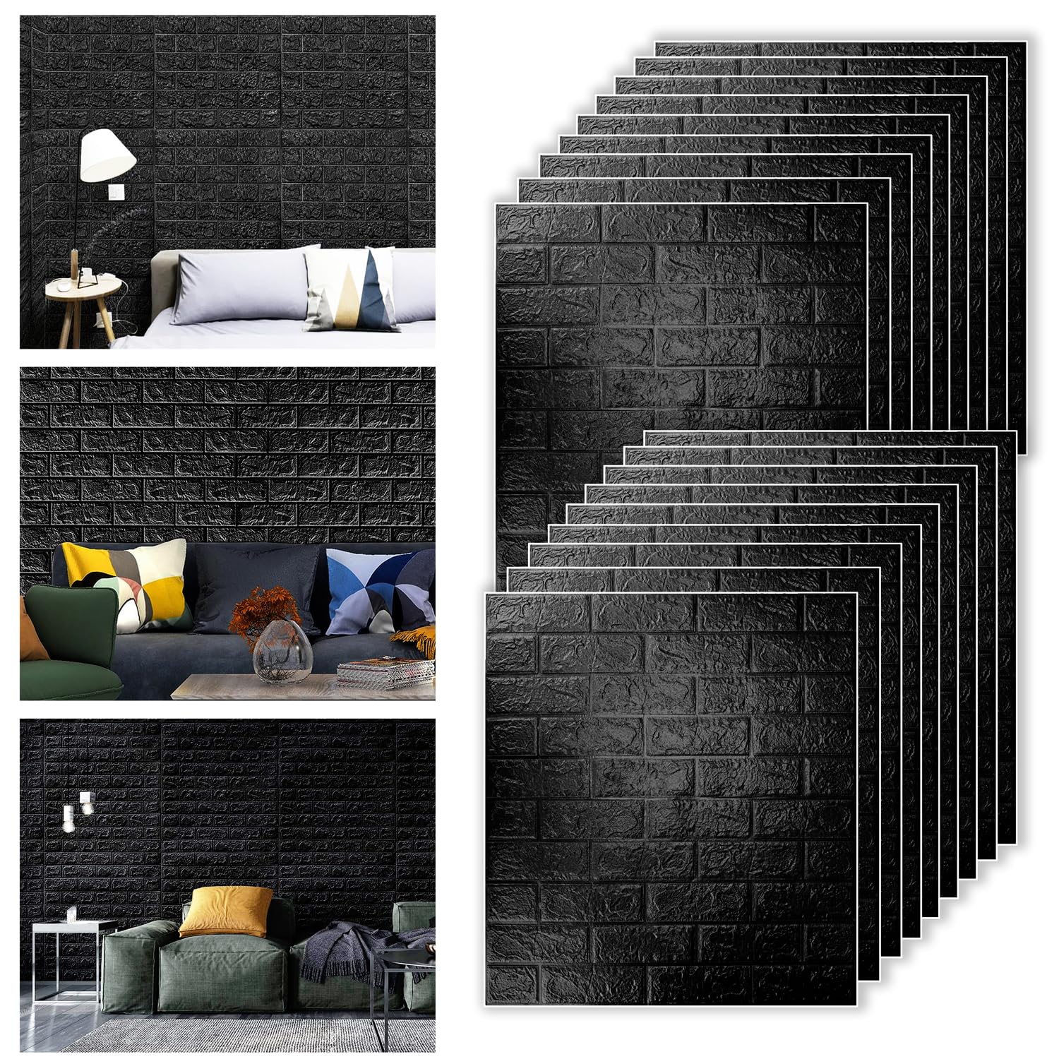 SMEF 3D Foam Wallpaper Wall Panels Self-Adhesive Waterproof PE Foam, Ceiling Wallpaper for Bedroom Furniture, 57.5 Sq.Ft Peel and Stick - 70 x 70 cm (GEOMETRIK, 15) (B0CPJNLZ1G) Amazon Price History, Amazon Price Tracker