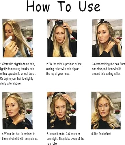 Miniatura 5 de Rizador sin calor, diadema de rizador sin calor, diadema rizadora durante la noche, diadema de rizador sin calor para cabello largo. Diseña y crea