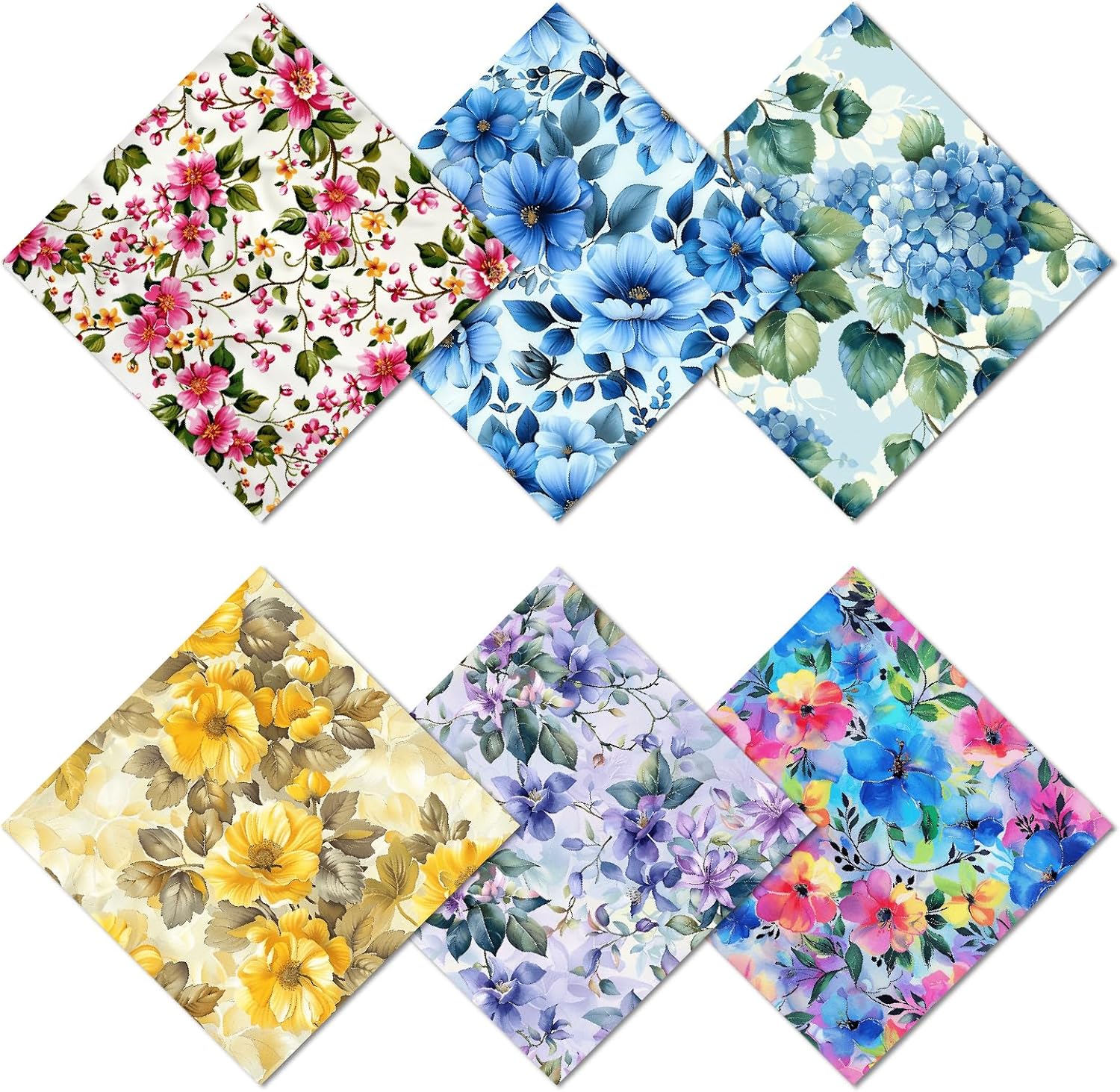 CREATCABIN 6 Packs Thickened Glasses Cleaning Cloth Vintage Flowers Vines Design Microfiber Cleaning Cloth Multi-Colored Eyeglass Cleaning Cloths Soft Wipes for Reusable Eyeglass Phone Screens 6x6in