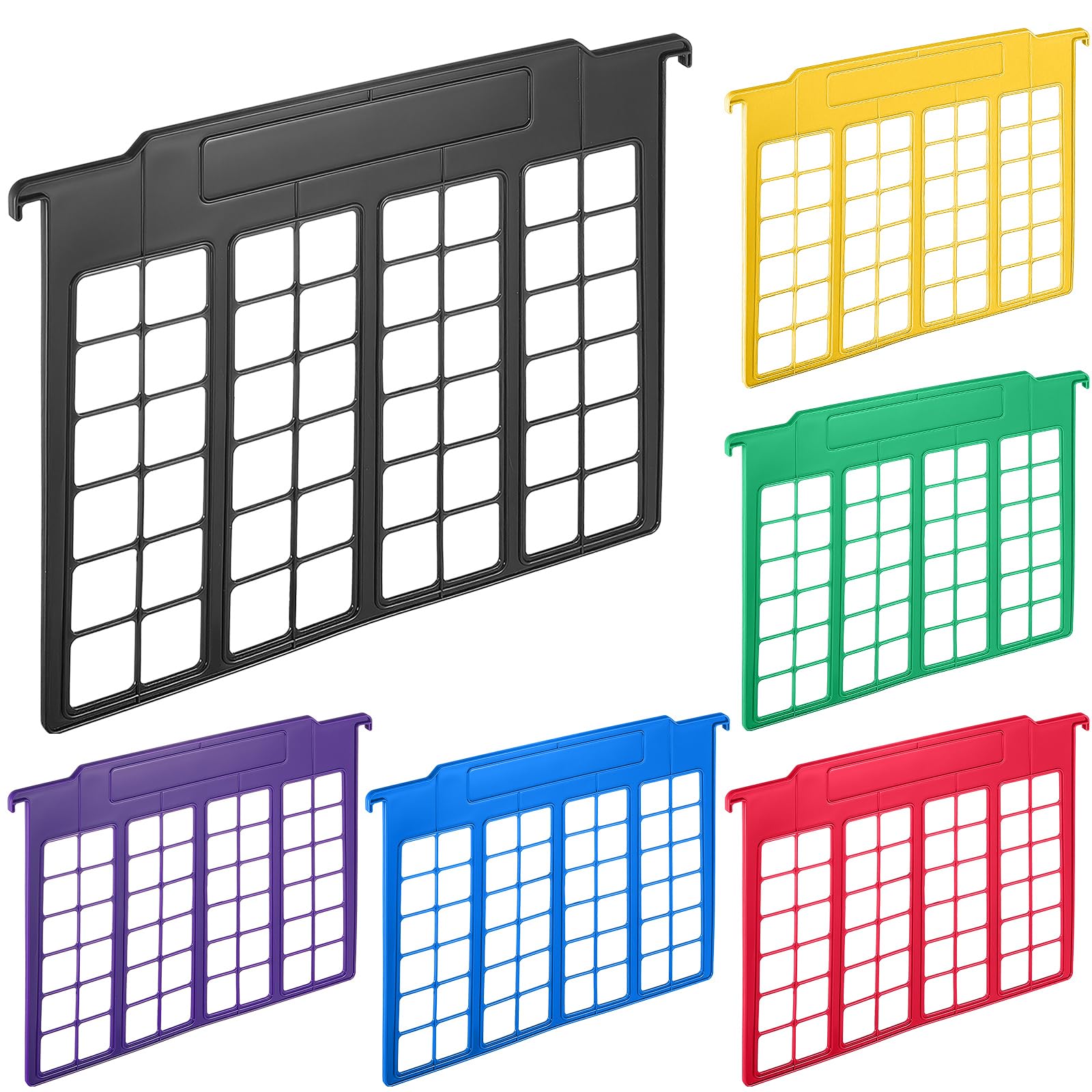 Watersay 6 Pack File and Folder Dividers 11 x 6 Inches Hanging Filing Cabinet Dividers Plastic Folder Organizer Insertable File Separators Office