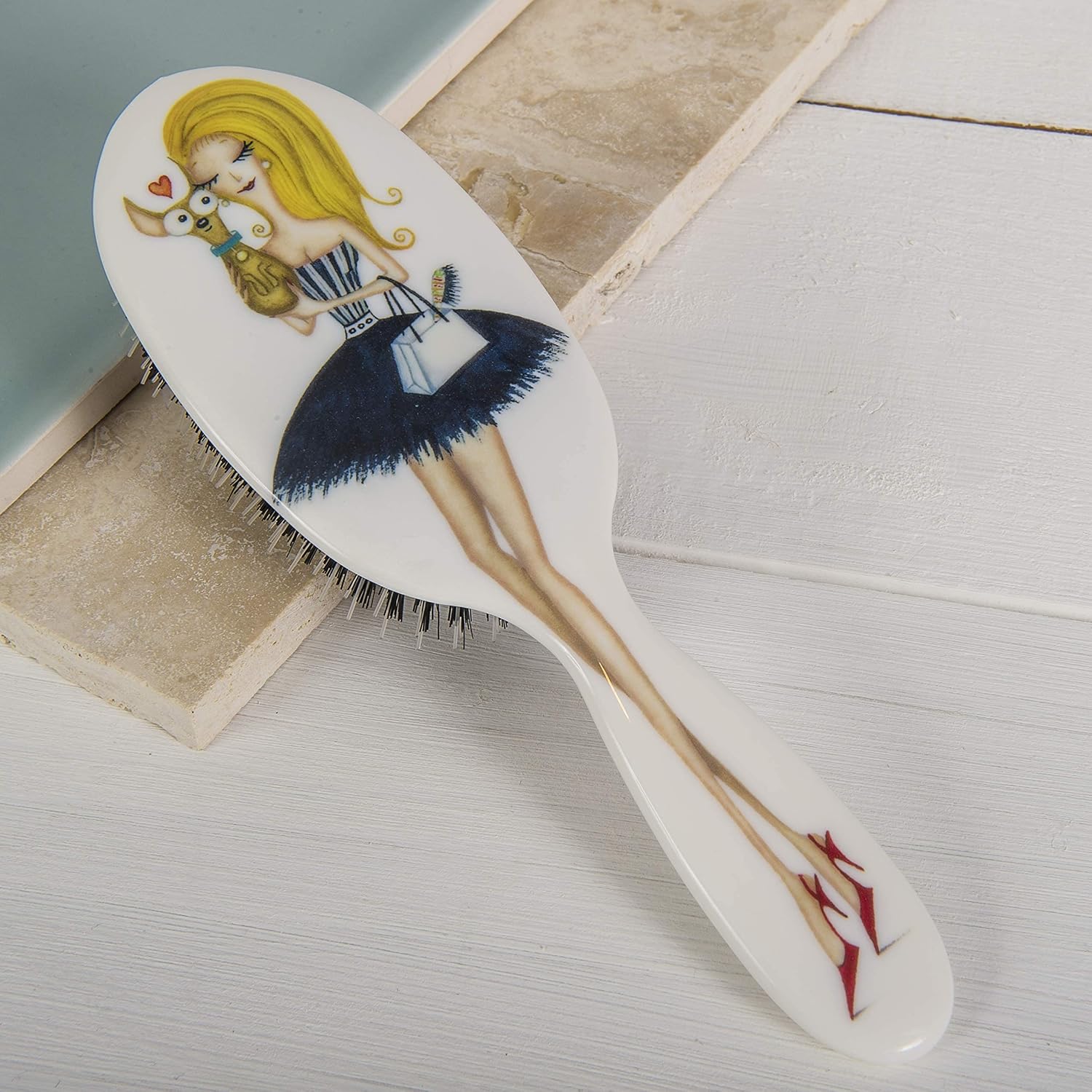 Rock & Ruddle Natural Mixed Boar Bristle Hair Brush for Women and Kids (Small/Travel Size, 17.5cm) - Image 3