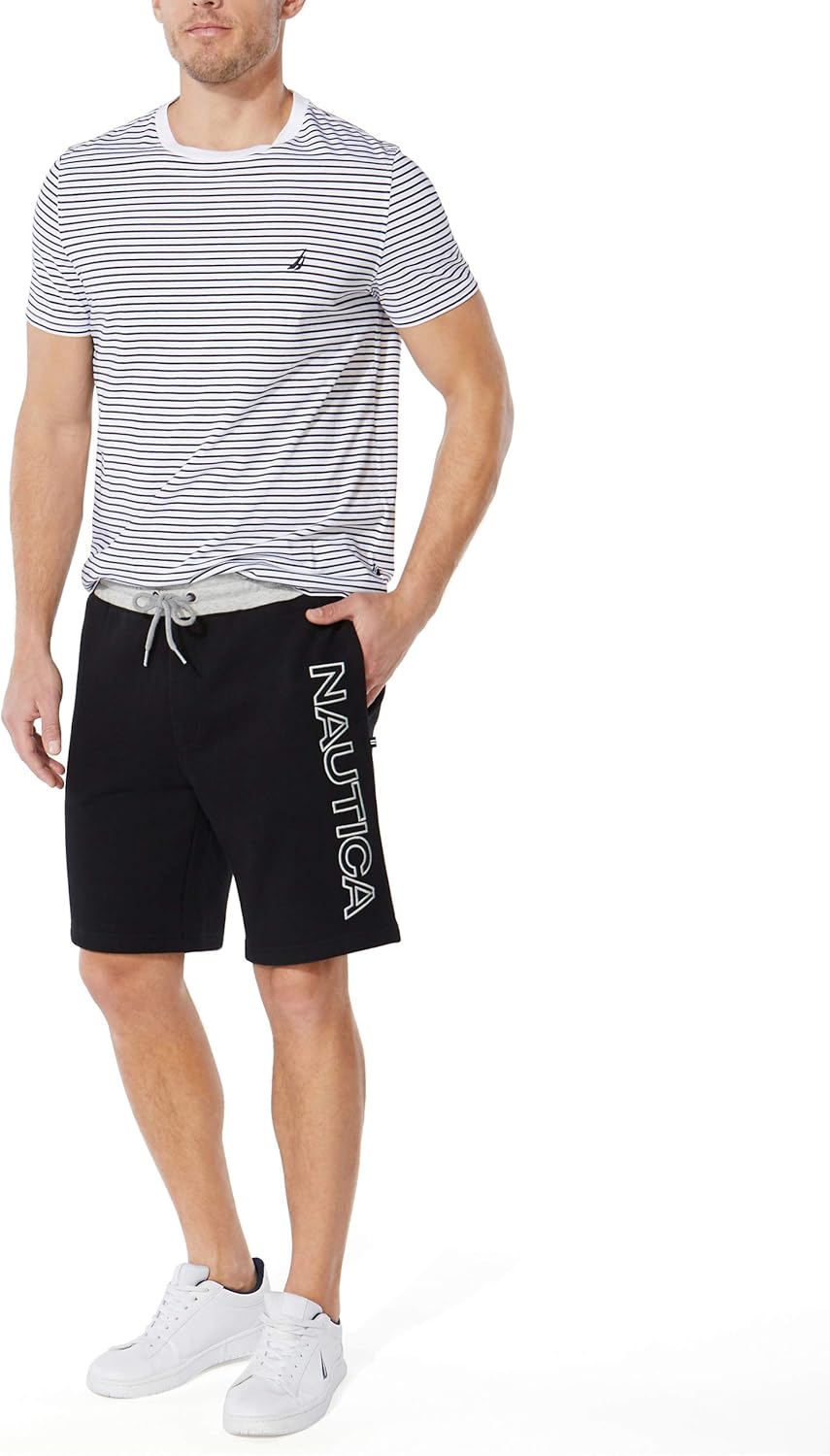 Nautica Mens Nautica Men's Fleece Logo Shorts - Image 2