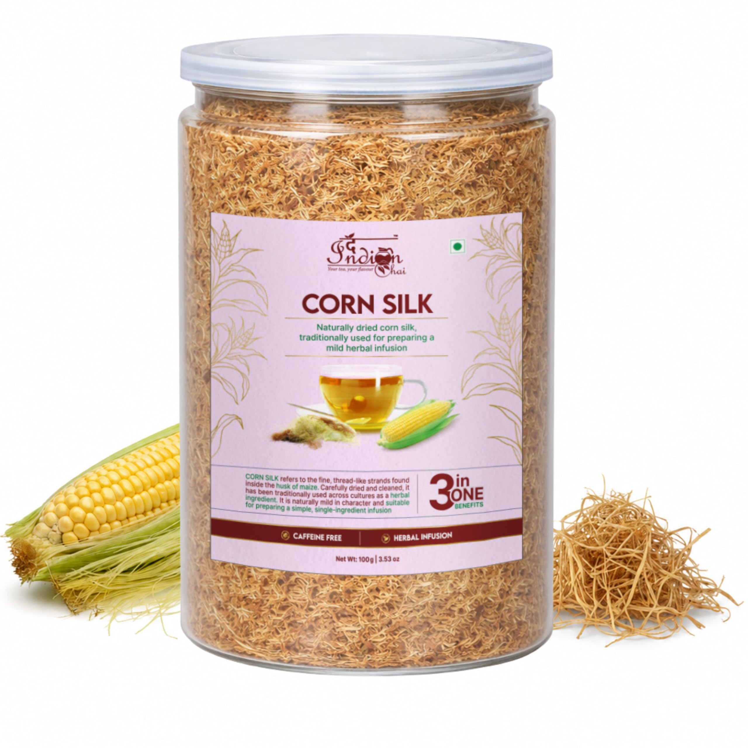 The Indian Chai - Corn Silk Tea 100g | Herbal Infusion | Caffeine Free Drink | Traditionally Used Herbal Threads for Daily Wellness |-image-43