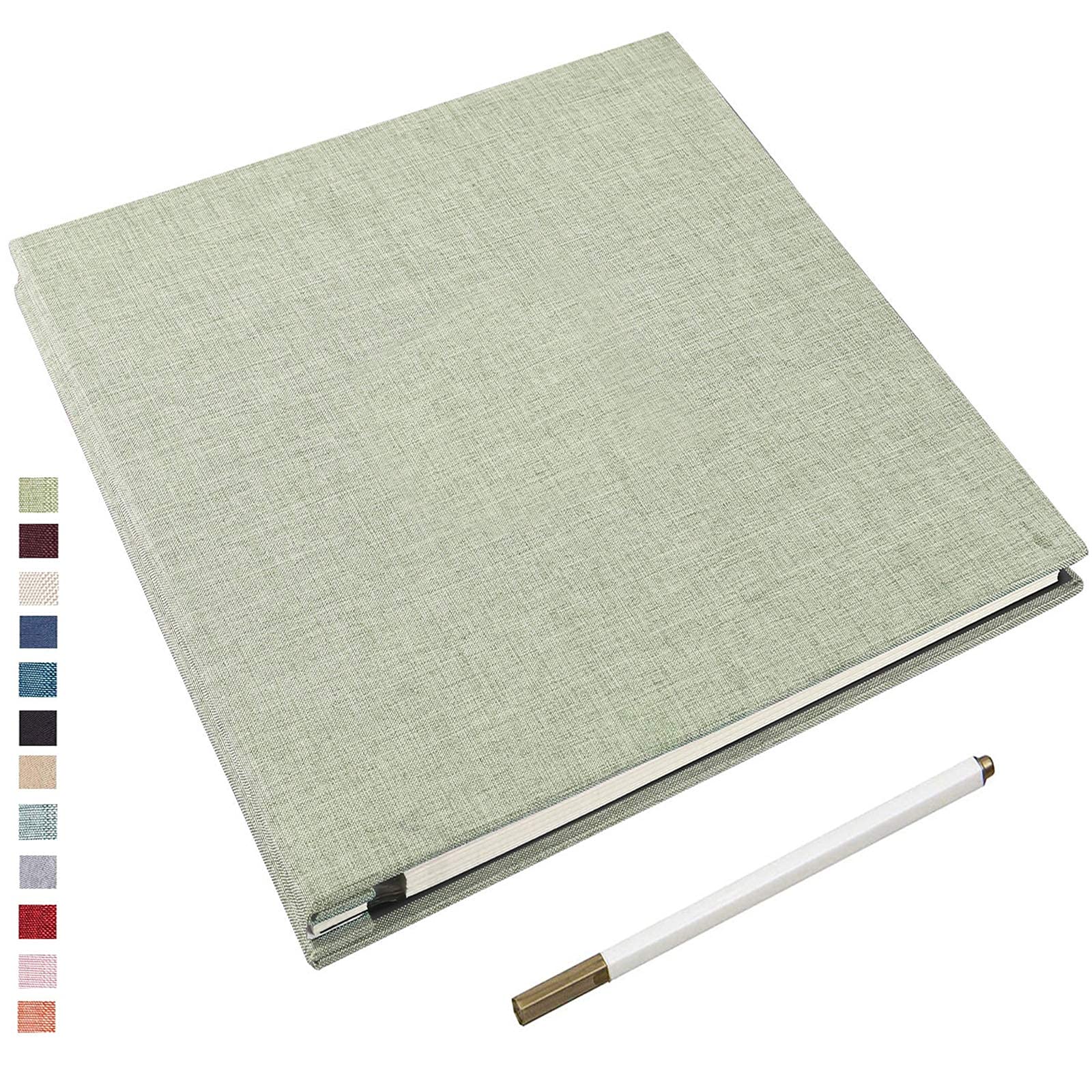 Yopih Adhesive Photo Album with 40 Pages 10 x 15 cm Linen Fabric Cover Scrapbooking DIY Photo Album Save Baby Growth Wedding Travel