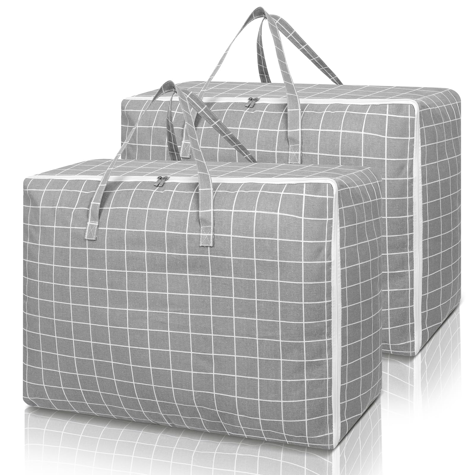 Pack De 2 Bolsas De Almacenamiento Grandes De Tela Oxford - 60x50x28 Cm, Impermeables, Color Rosa, Para Mudanzas O Ropa