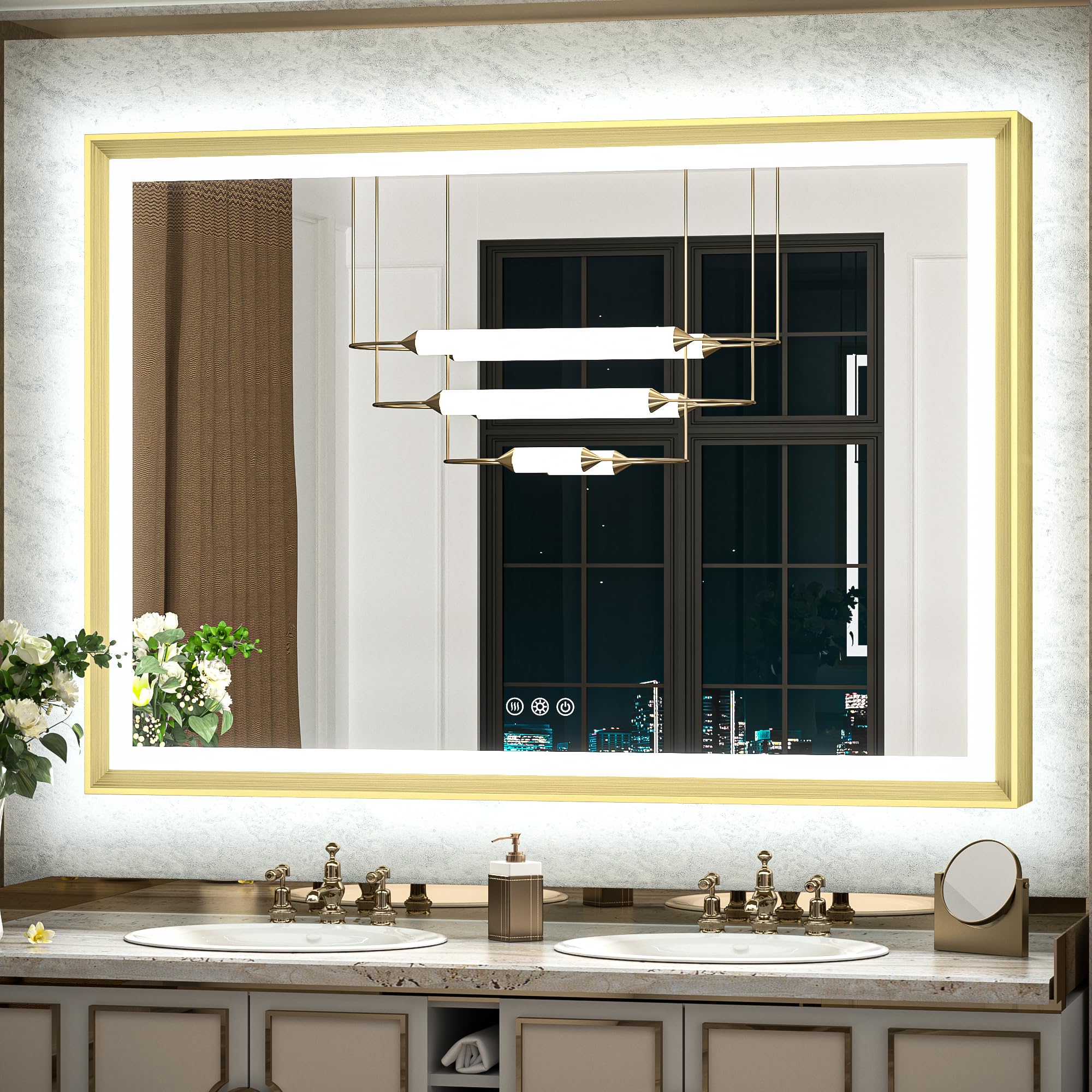 TokeShimi 48x36 Inch Light up Bathroom Mirror for Vanity with Backlit ...
