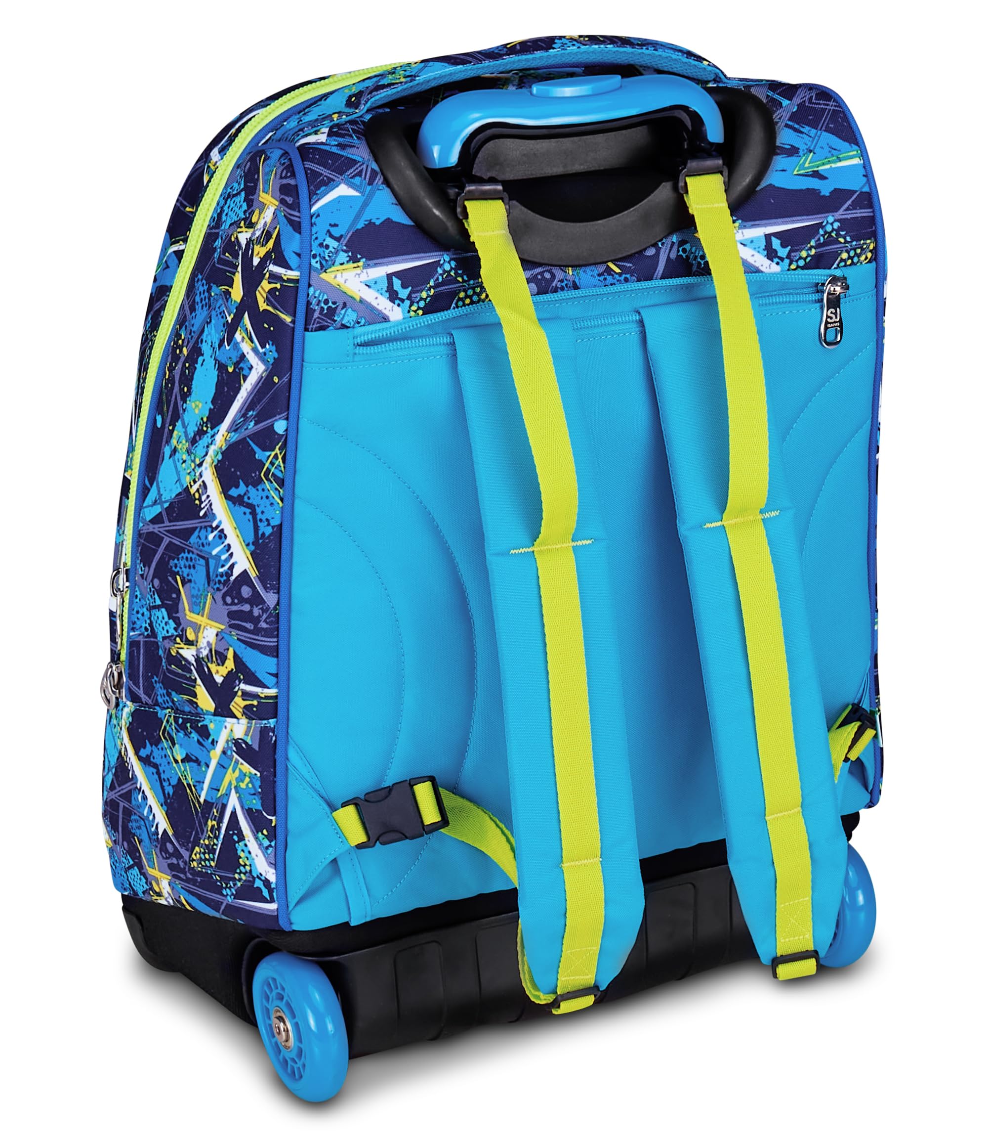 SJ GANG STYLE JAM GANG Trolley Scuola Fisso, Blu, 2 in 1, Doppio Uso, Trolley e Zaino, Zaino Scuola Elementare, Bambino