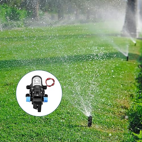 Miniatura 4 de Bomba autocebante de agua, bomba de microdiafragma de alta presión de 12 V 60 W, bomba de rociador autocebante de 116 PSI para caravana, camping,