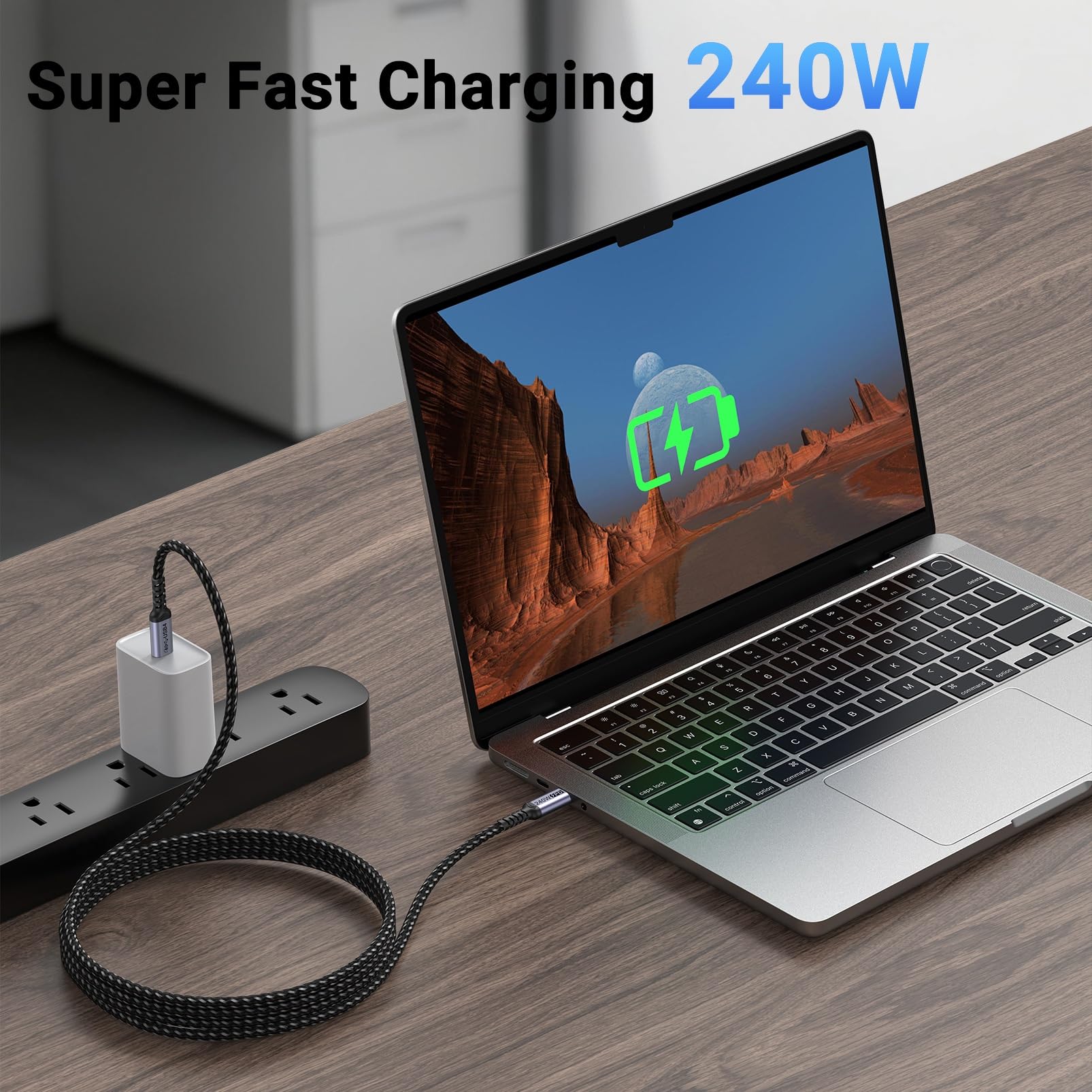 Kabel SUMPK USB C do USB C 240W 40Gbps 8K 60Hz 4K 144Hz Thunderbolt 4/3 iPhone 15Pro