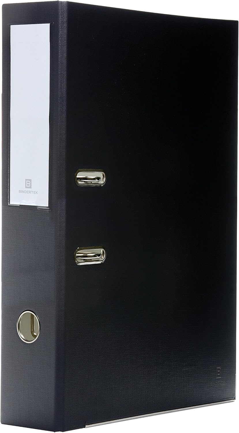 Bindertek 2-Ring Premium Legal Binder for 8.5" x 14" Paper - Black, 3" Spine Width, 525 Sheet Capacity, 2.5" Rings, Linen-Textured Covers, Steel Reinforced Edges, Spine Label Included
