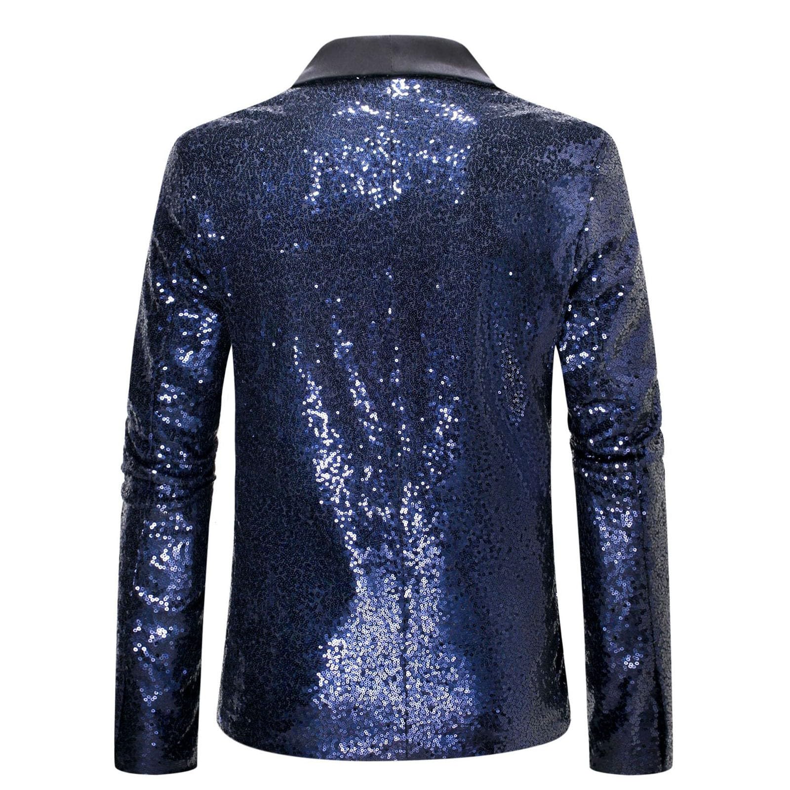 Generisch Chaqueta brillante para hombre, para bodas, fiestas, lentejuelas, corte ajustado, para hombre, con un botón, chaqueta de esmoquin, para hombre, Navidad, Nochevieja, fiesta, brillante