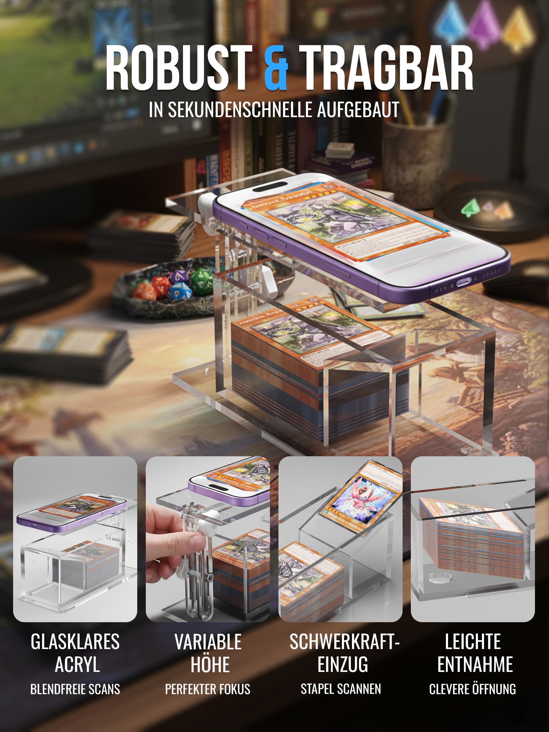 HIZH Height-adjustable card scanner stand for MTG & TCG collectors - Image 4