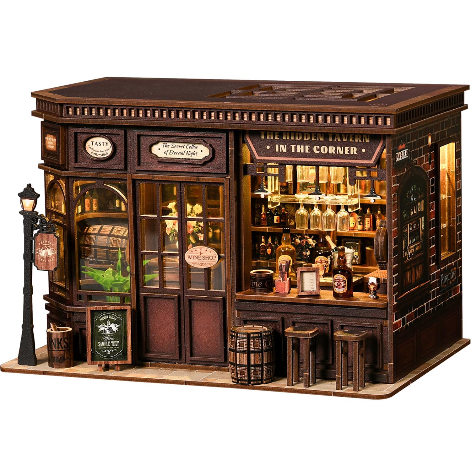 LUMYCE Kit Book Nook DIY per Adulti - Casa in Miniatura con Luci LED da Montare, Modellismo 3D Creativo per Decorare Librerie - Regalo Originale per Appassionati di Fai da Te
