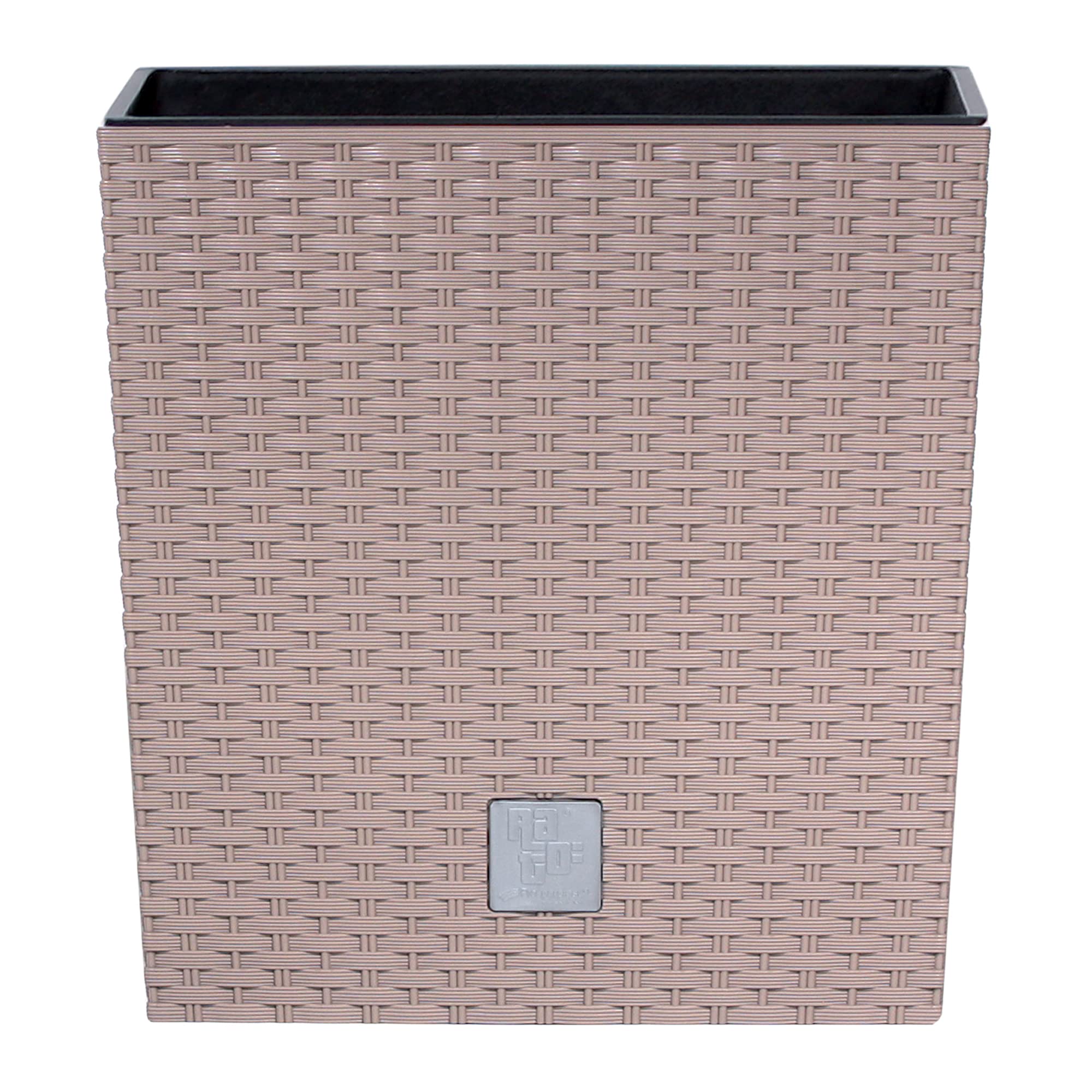 Urbnliving Mocca Rattan Design Elegant Tall Large Plant Pot Flower Indoor Outdoor Garden Planters (Beige, Square Low [Medium])
