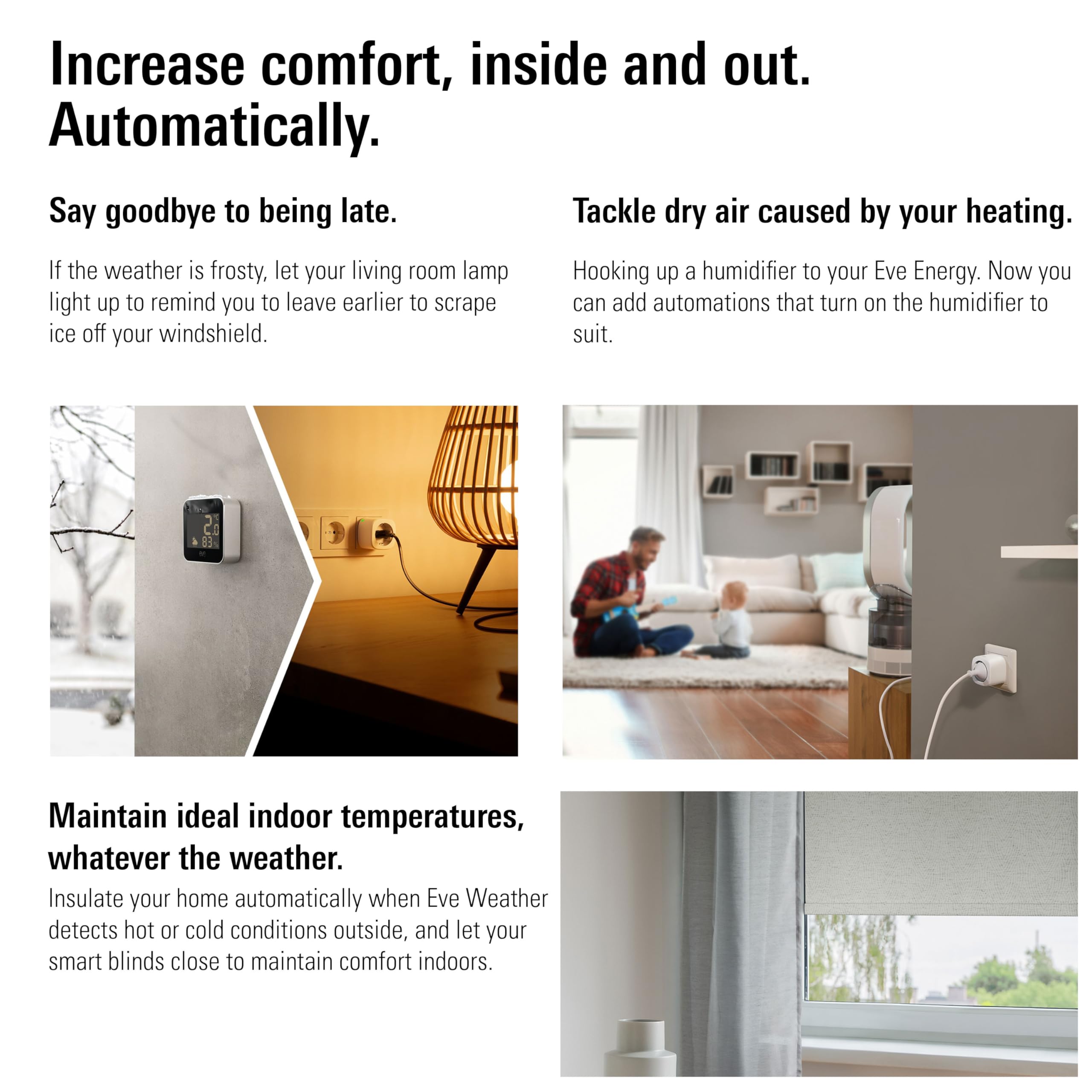 Eve Weather (Matter) – Stazione meteo intelligente per temperatura, umidità, tendenze meteo, resistenza all'acqua IPX4, accesso vocale tramite Google/Alexa/Siri, richiede un Thread Border Router